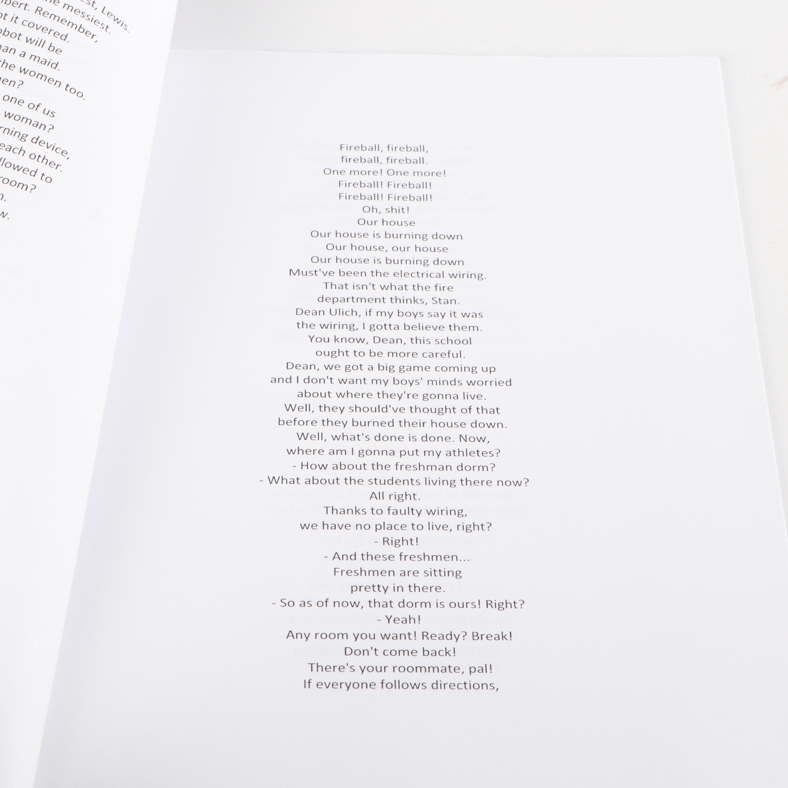 Robert Carradine Autographed "Revenge of the Nerds" Movie Script - Beckett COA