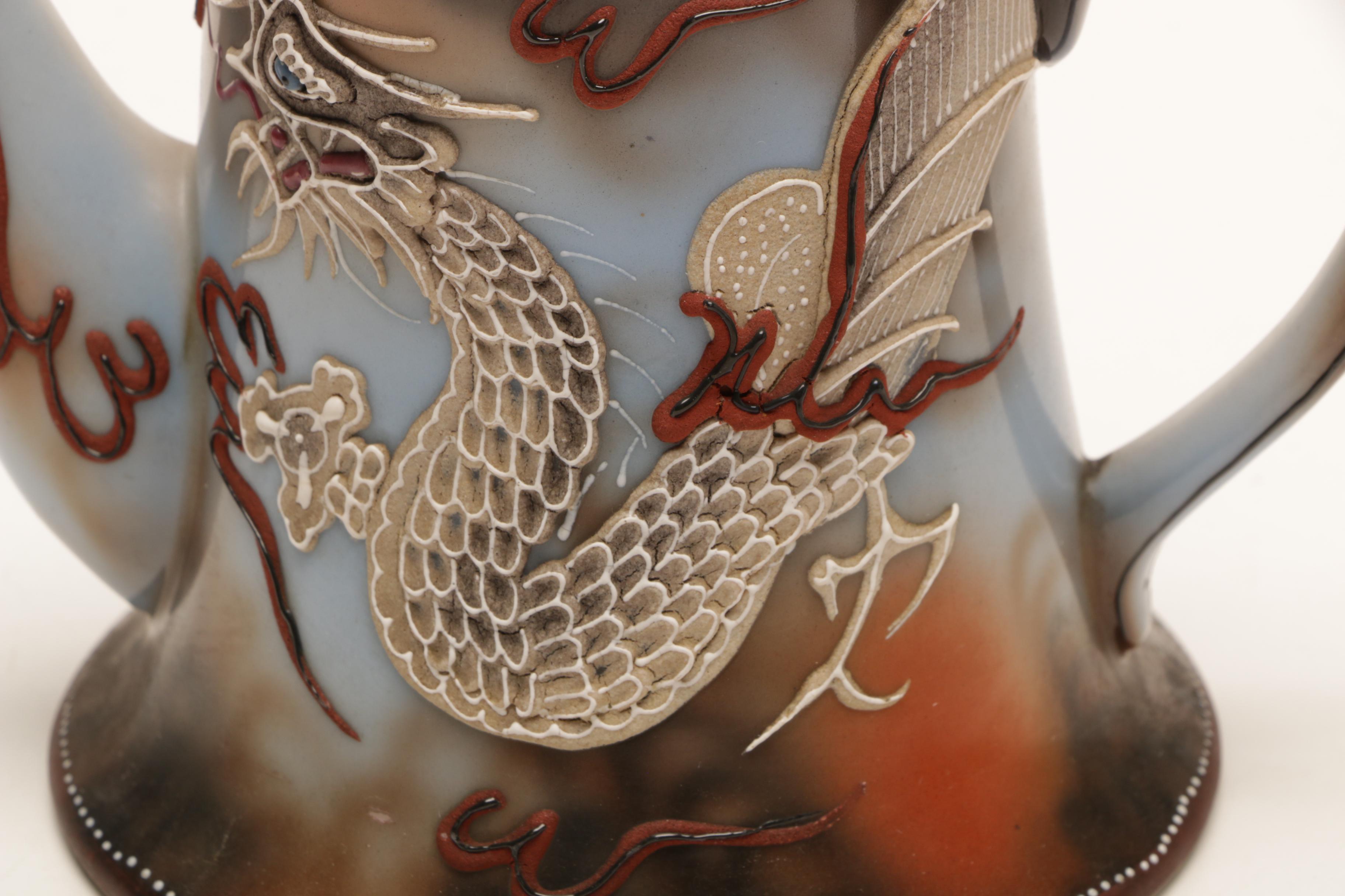 Takito Japanese Moriage Dragonware Porcelain Tea Set