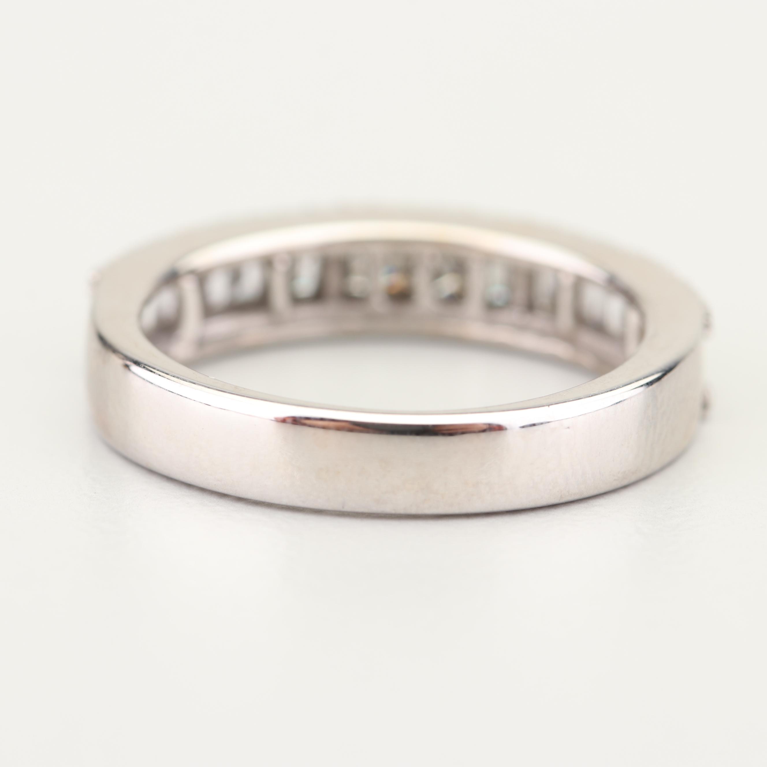 14K White Gold Diamond Band