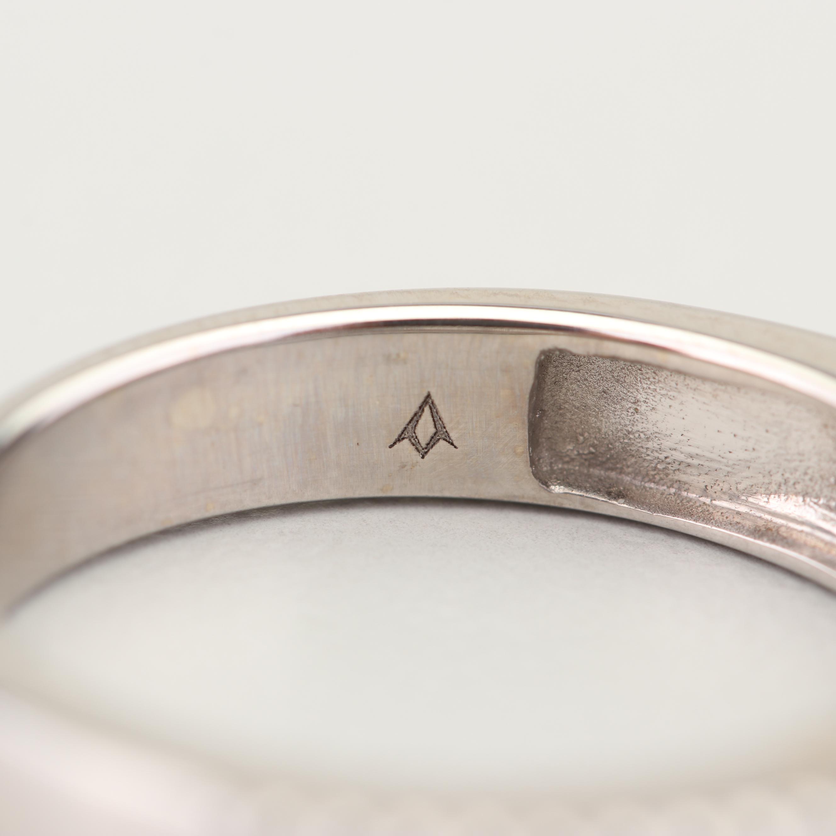 14K White Gold Diamond Band