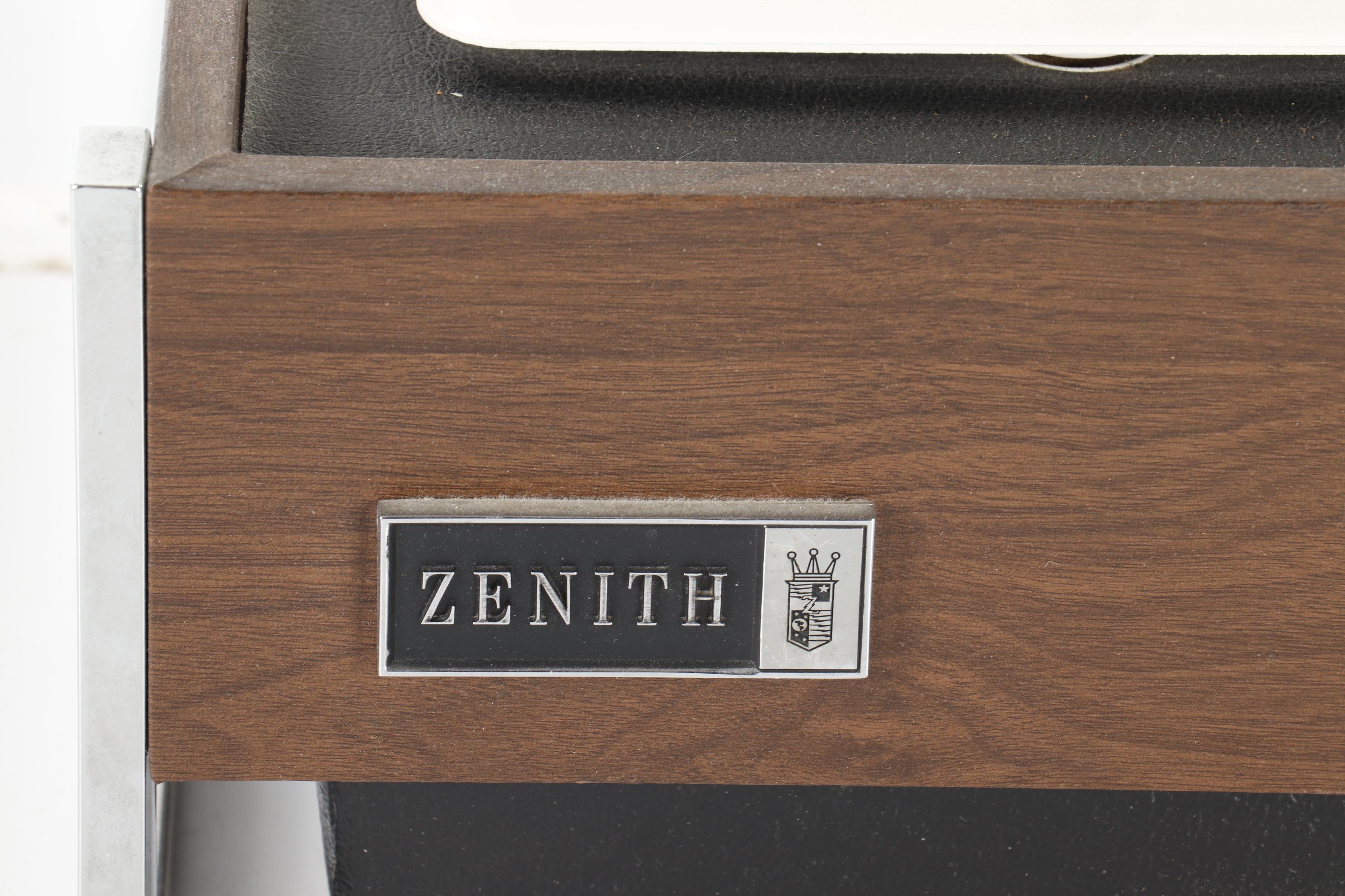 Zenith B595 Solid State Circle of Sound Phonograph and Tuner with Speakers