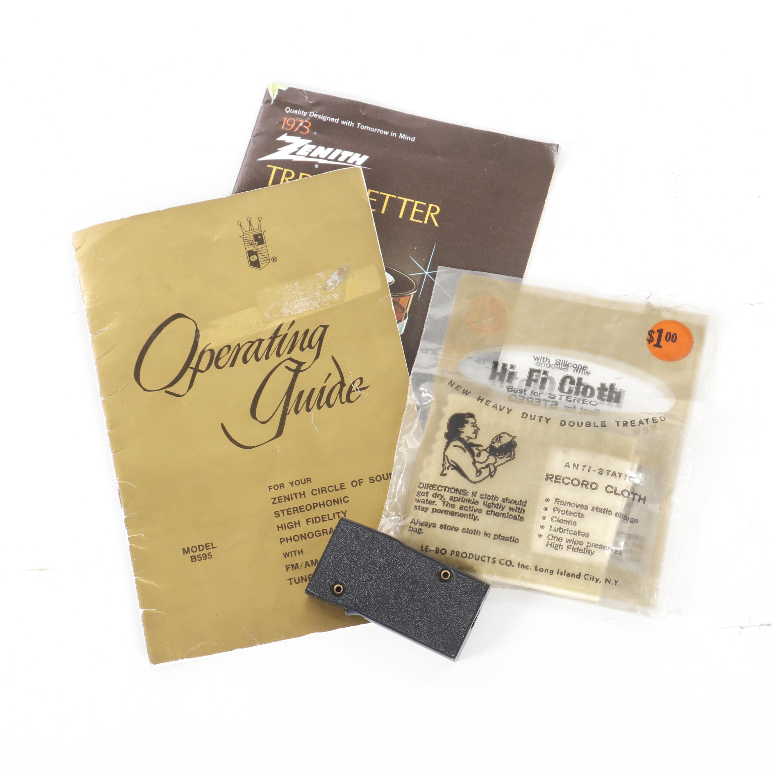 Zenith B595 Solid State Circle of Sound Phonograph and Tuner with Speakers