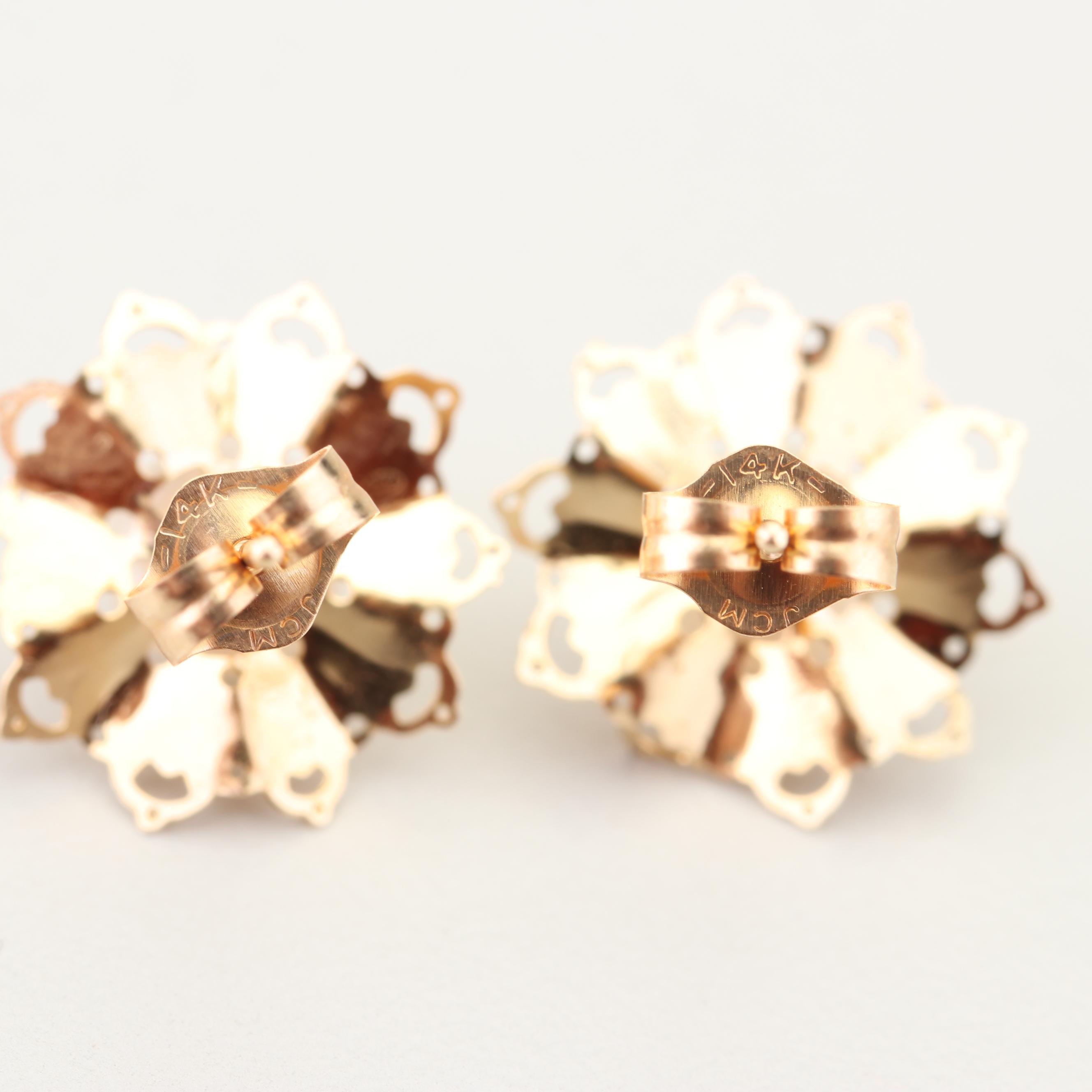 14K Yellow Gold Akoya Pearl Earrings