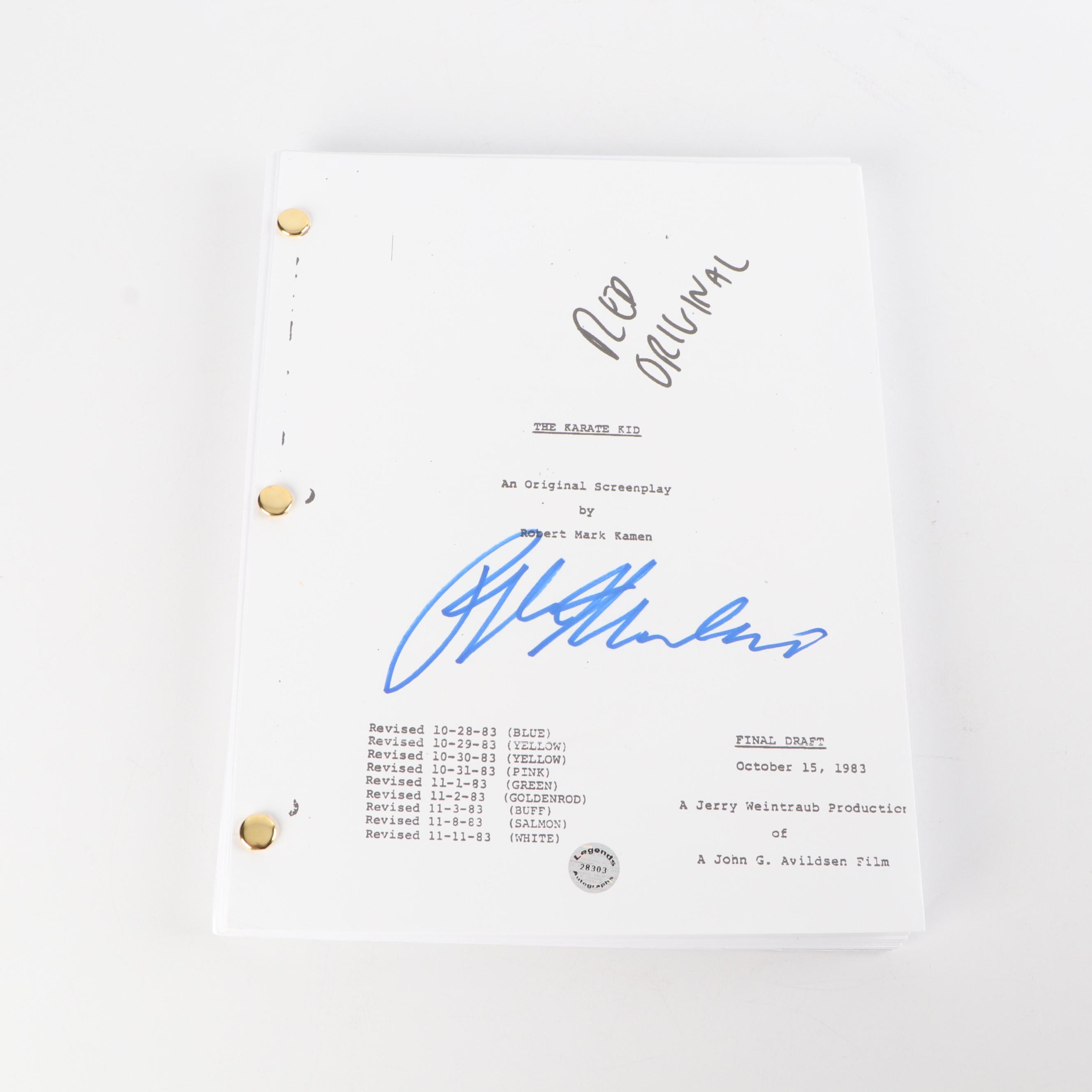 Ralph Macchio Autographed "The Karate Kid" Revised Screenplay
