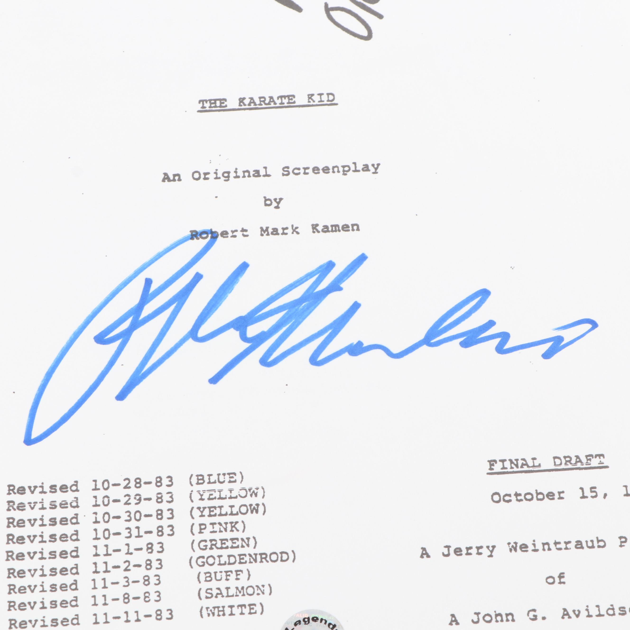 Ralph Macchio Autographed "The Karate Kid" Revised Screenplay