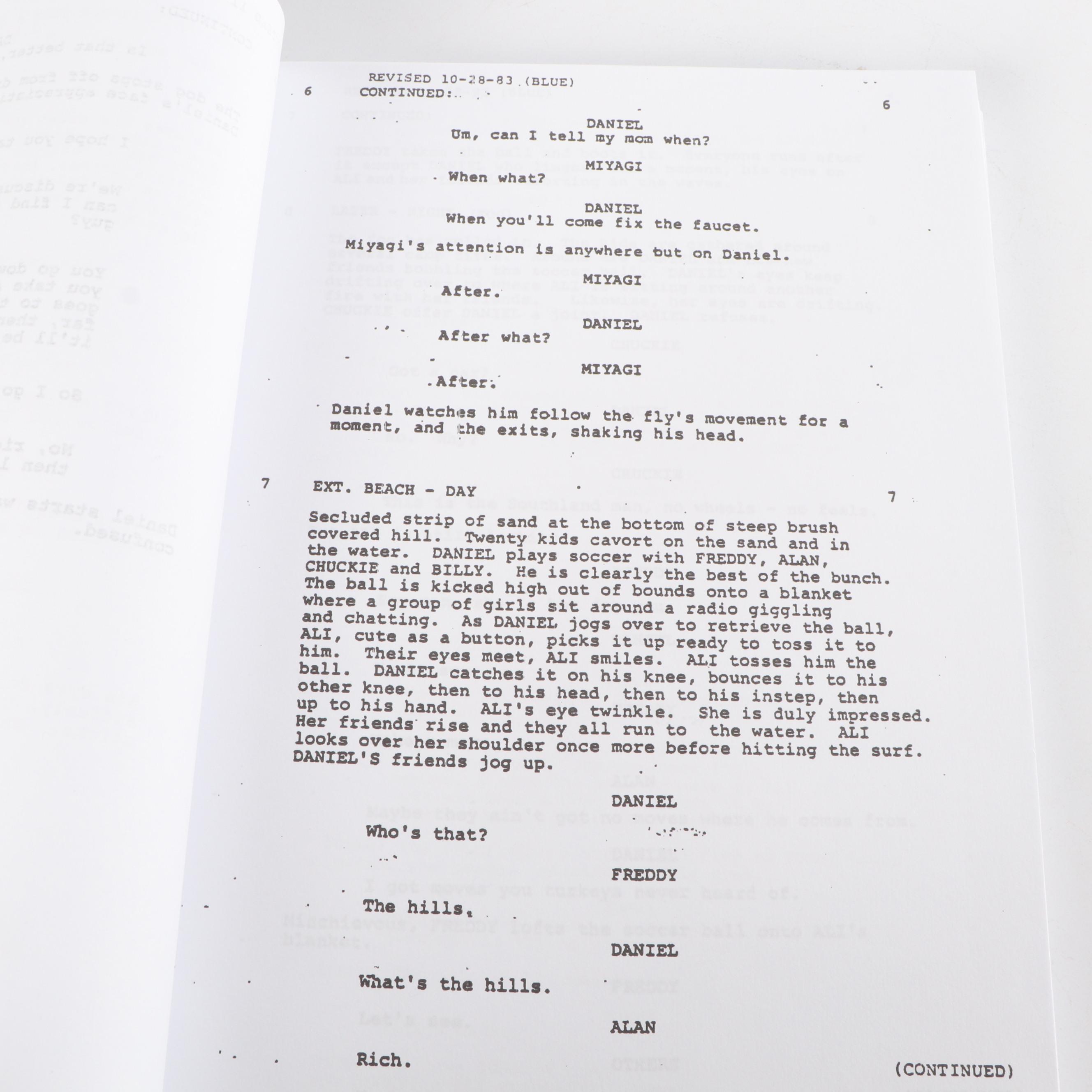 Ralph Macchio Autographed "The Karate Kid" Revised Screenplay