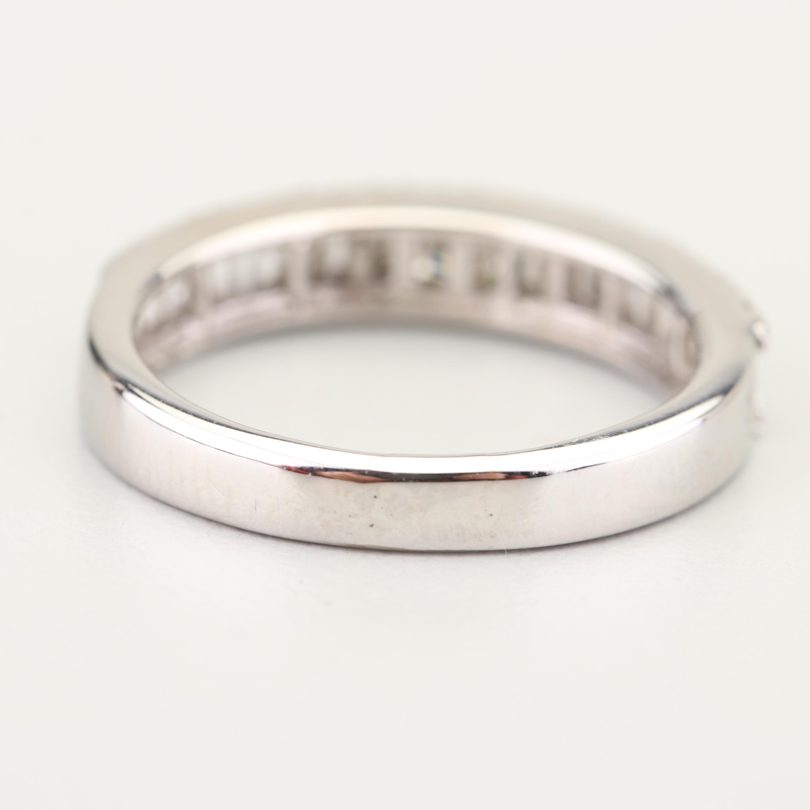 14K White Gold Diamond Band