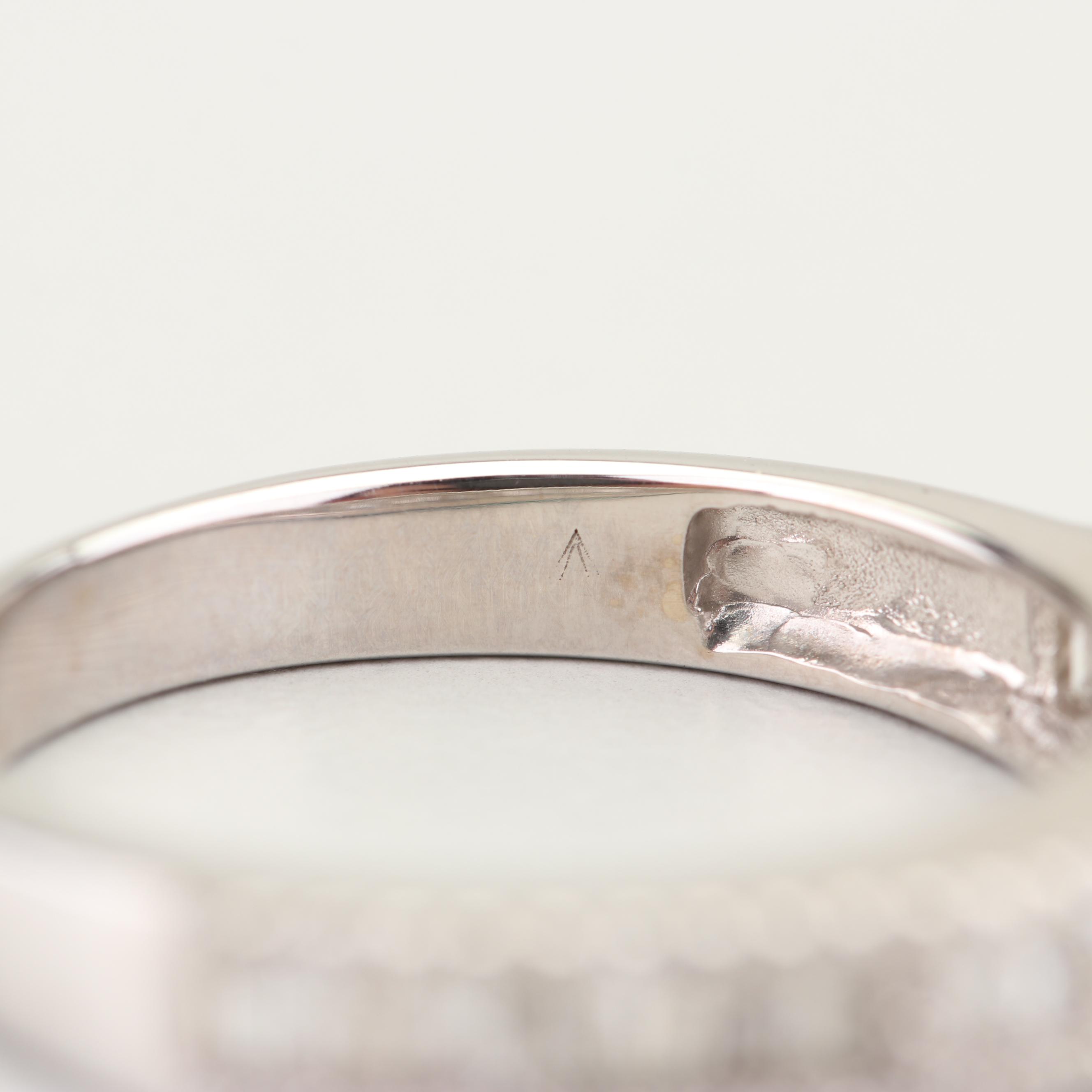 14K White Gold Diamond Band