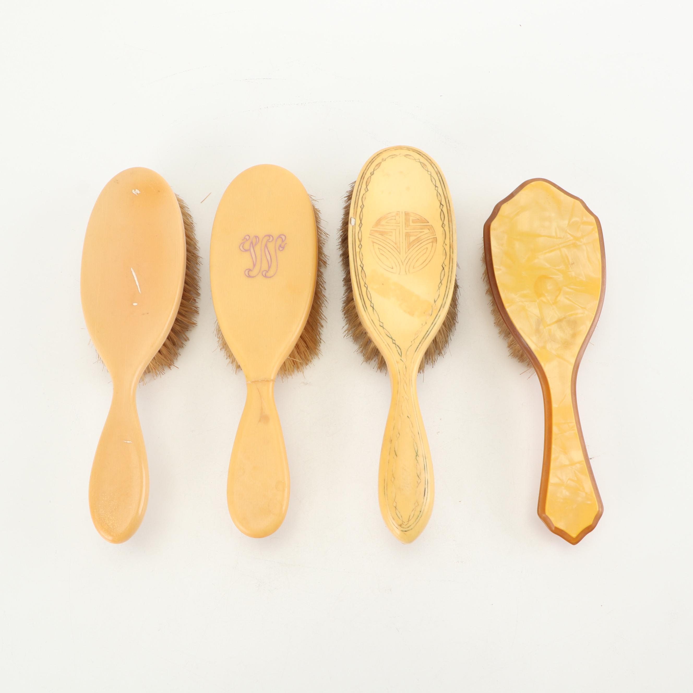 Celluloid Hand Mirrors and Hair Brushes including Imperial, Vintage