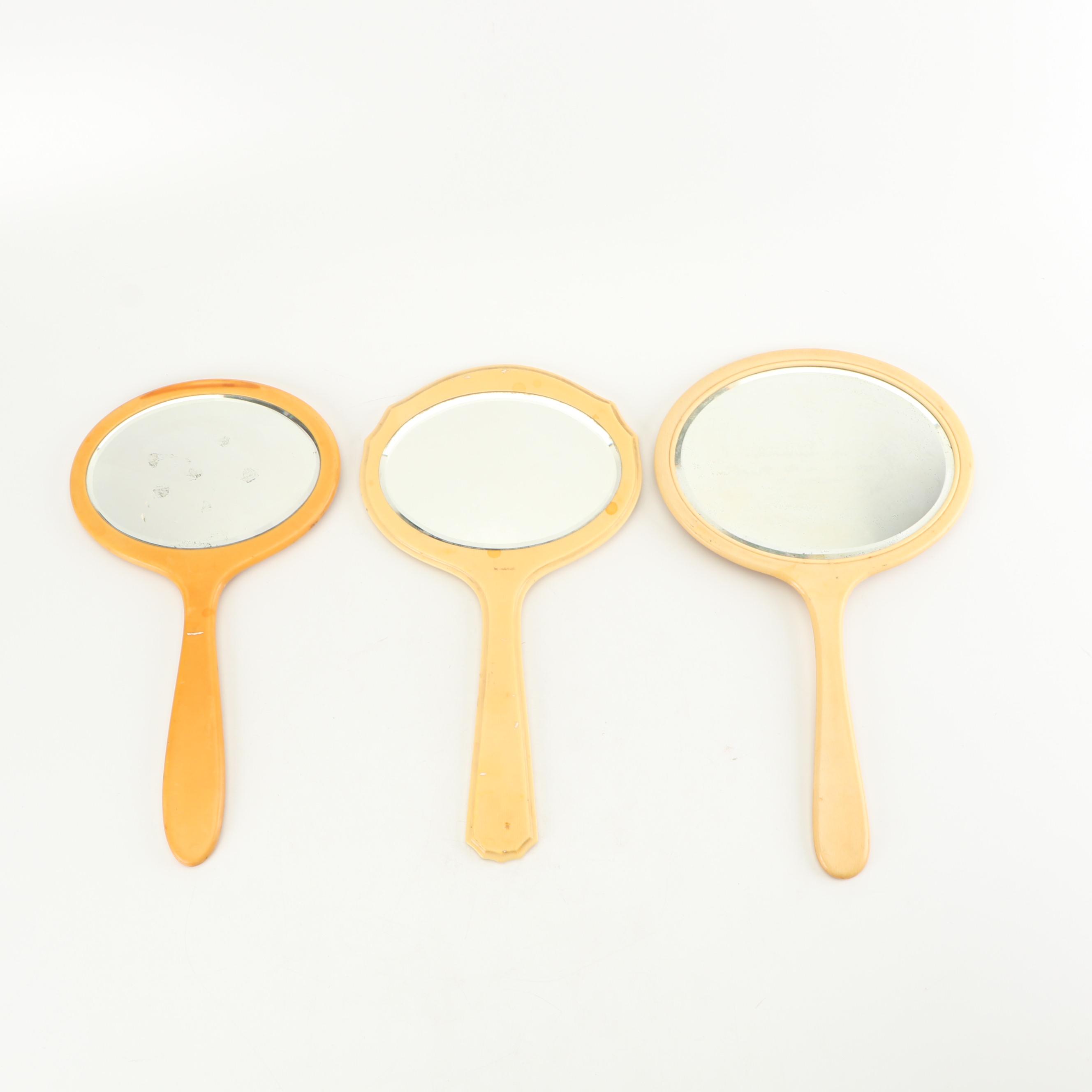 Celluloid Hand Mirrors and Hair Brushes including Imperial, Vintage