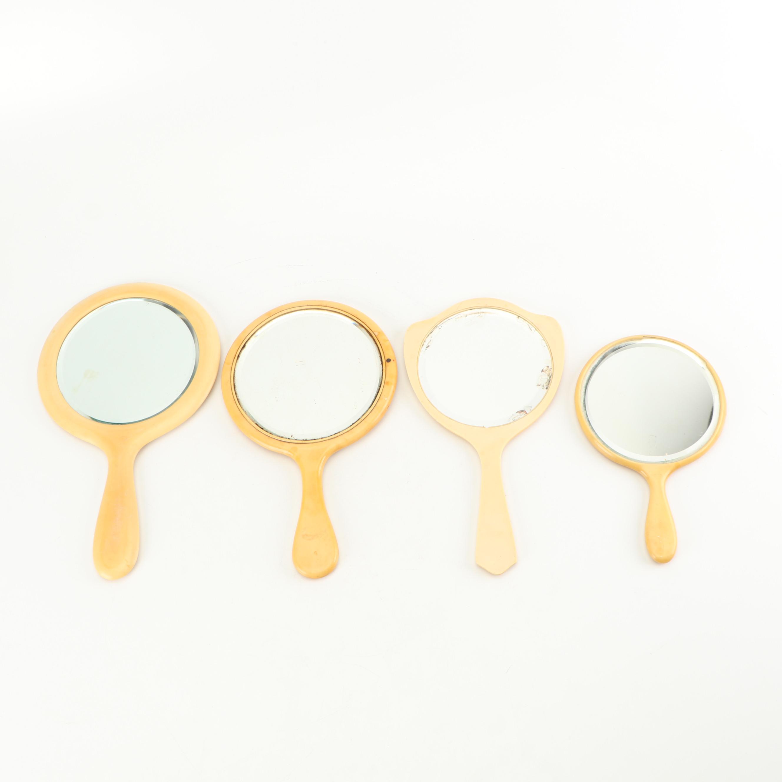 Celluloid Hand Mirrors and Hair Brushes including Imperial, Vintage