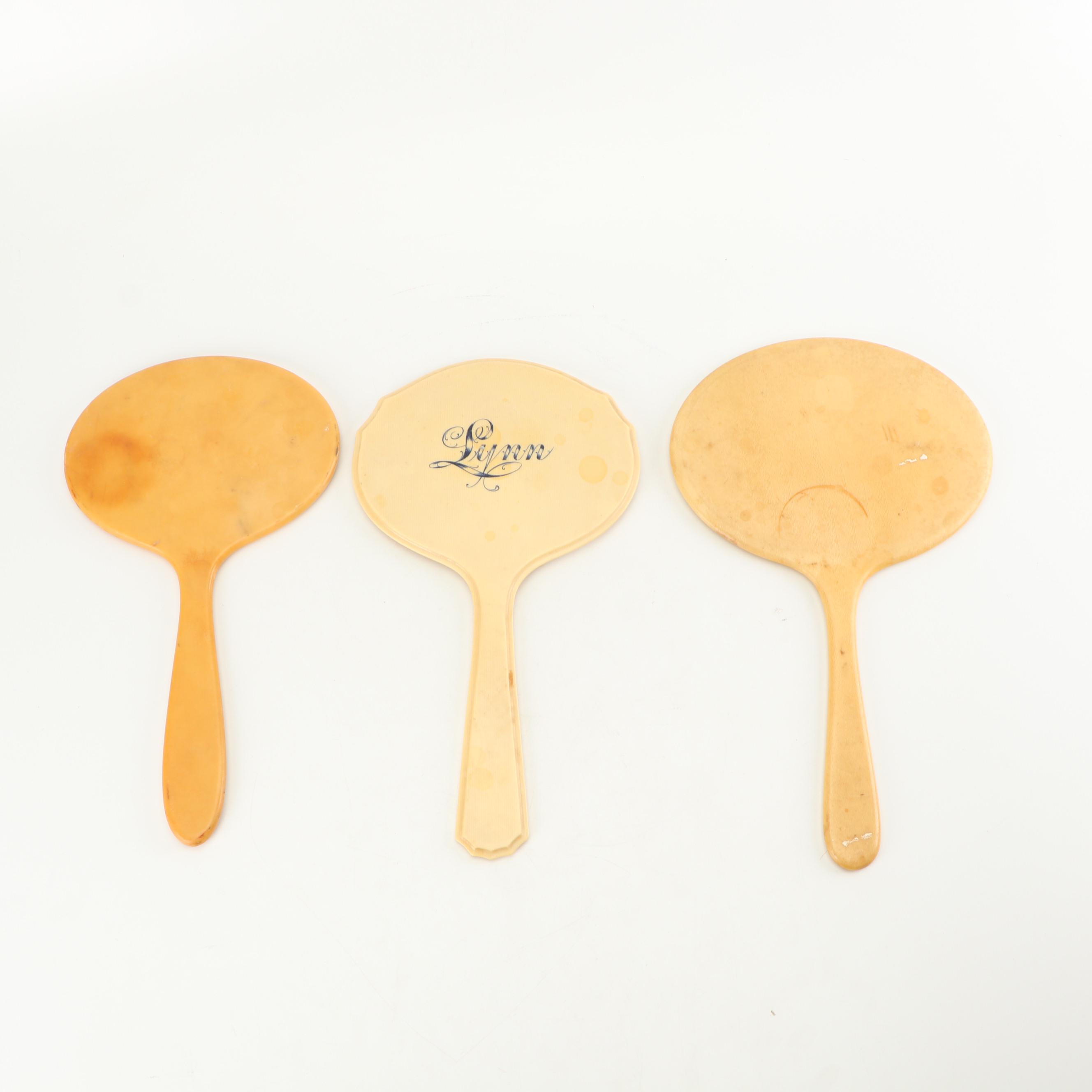 Celluloid Hand Mirrors and Hair Brushes including Imperial, Vintage