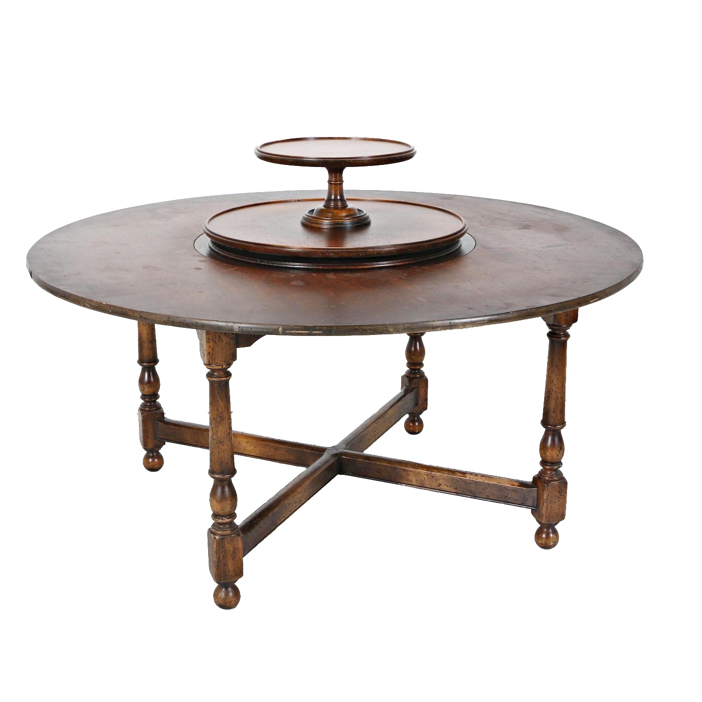 Provincial Style Dining Table with Flip-Top Lazy Susan by Barnard & Simonds Co.