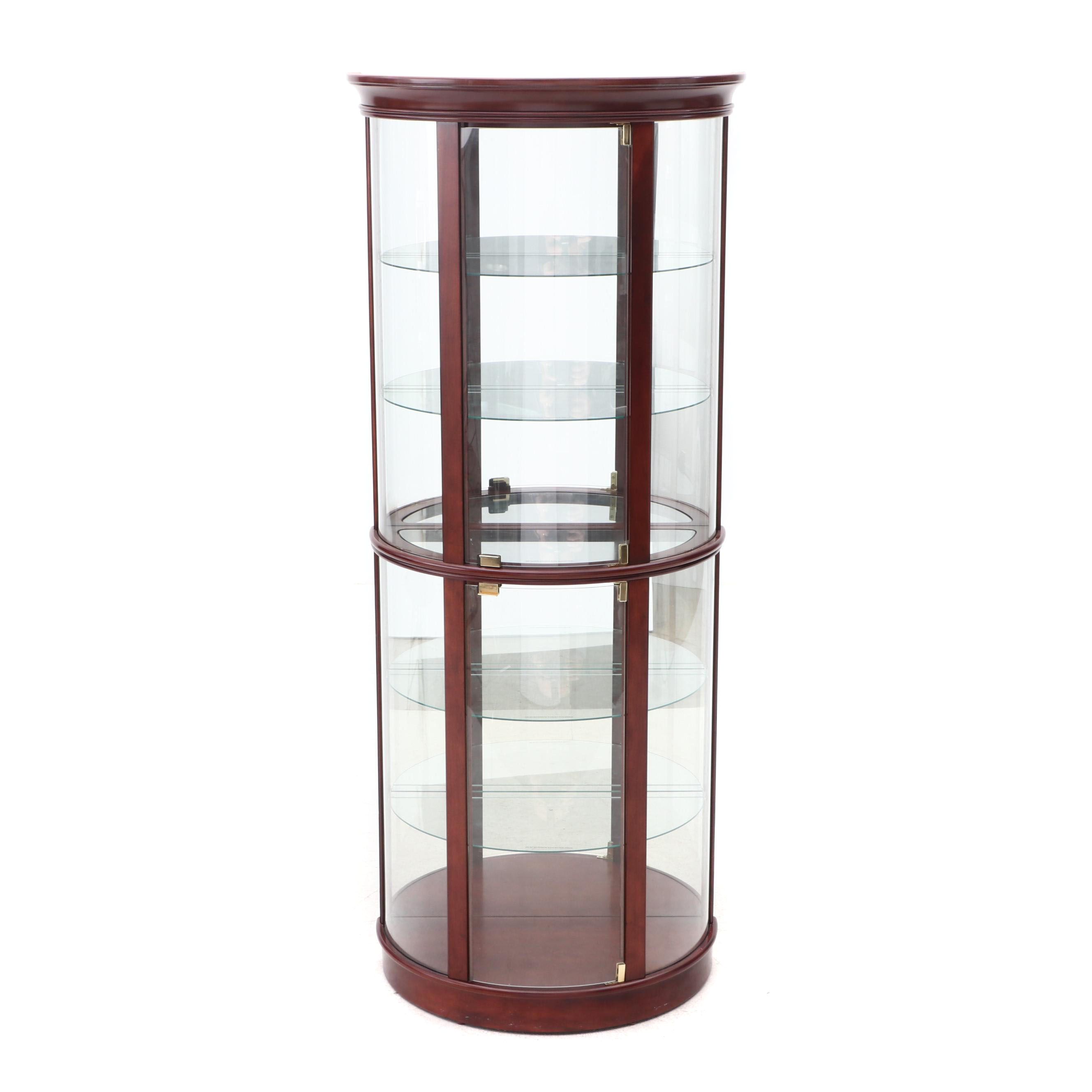 2013 Wood and Glass Illuminated Curio Cabinet by Home Meridian Furniture