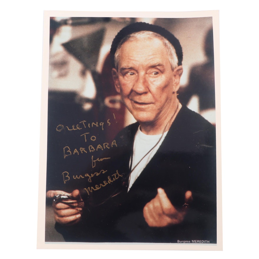 Burgess Meredith Autographed Photograph with Inscription