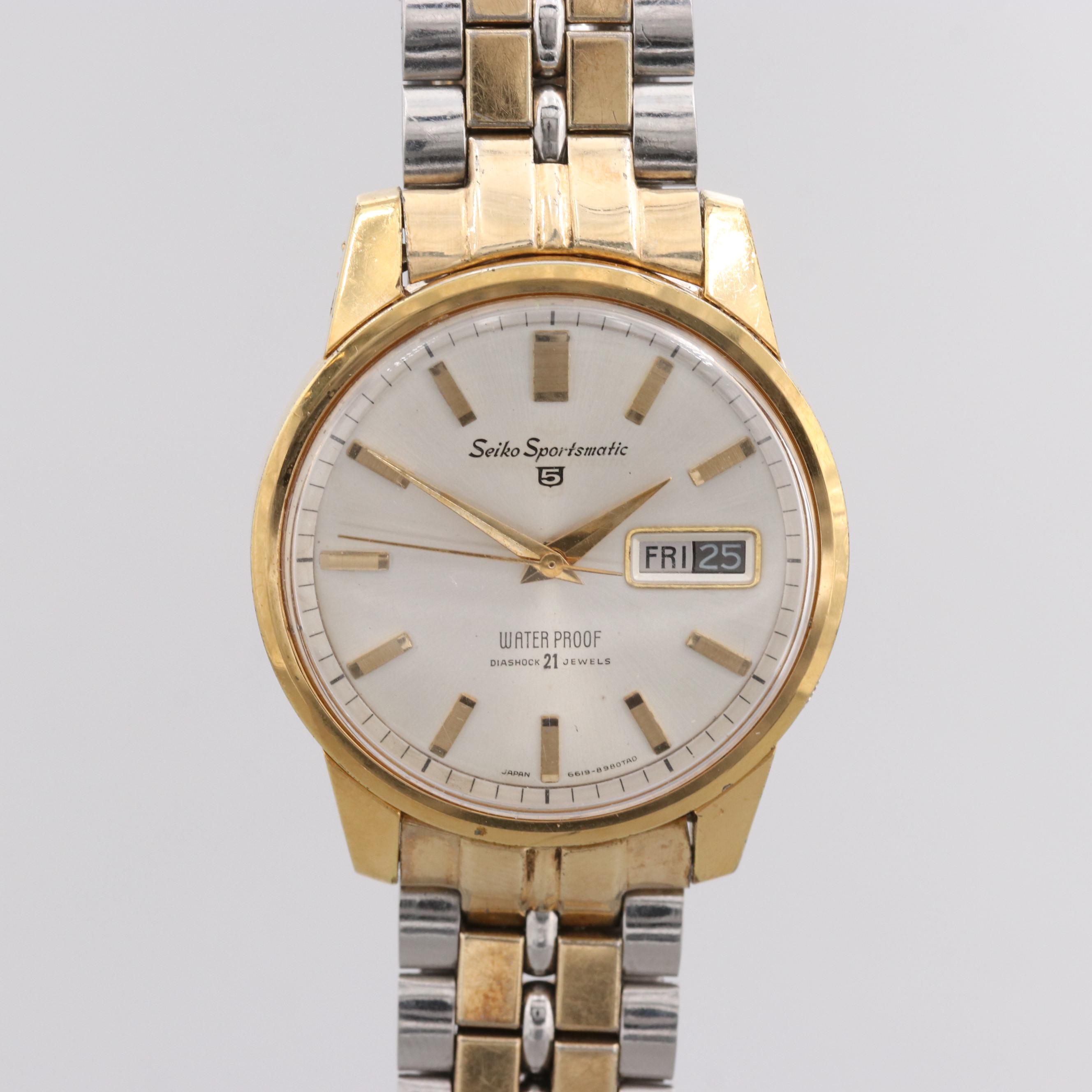 Vintage Seiko 5 Sportsmatic Automatic Day-Date Watch