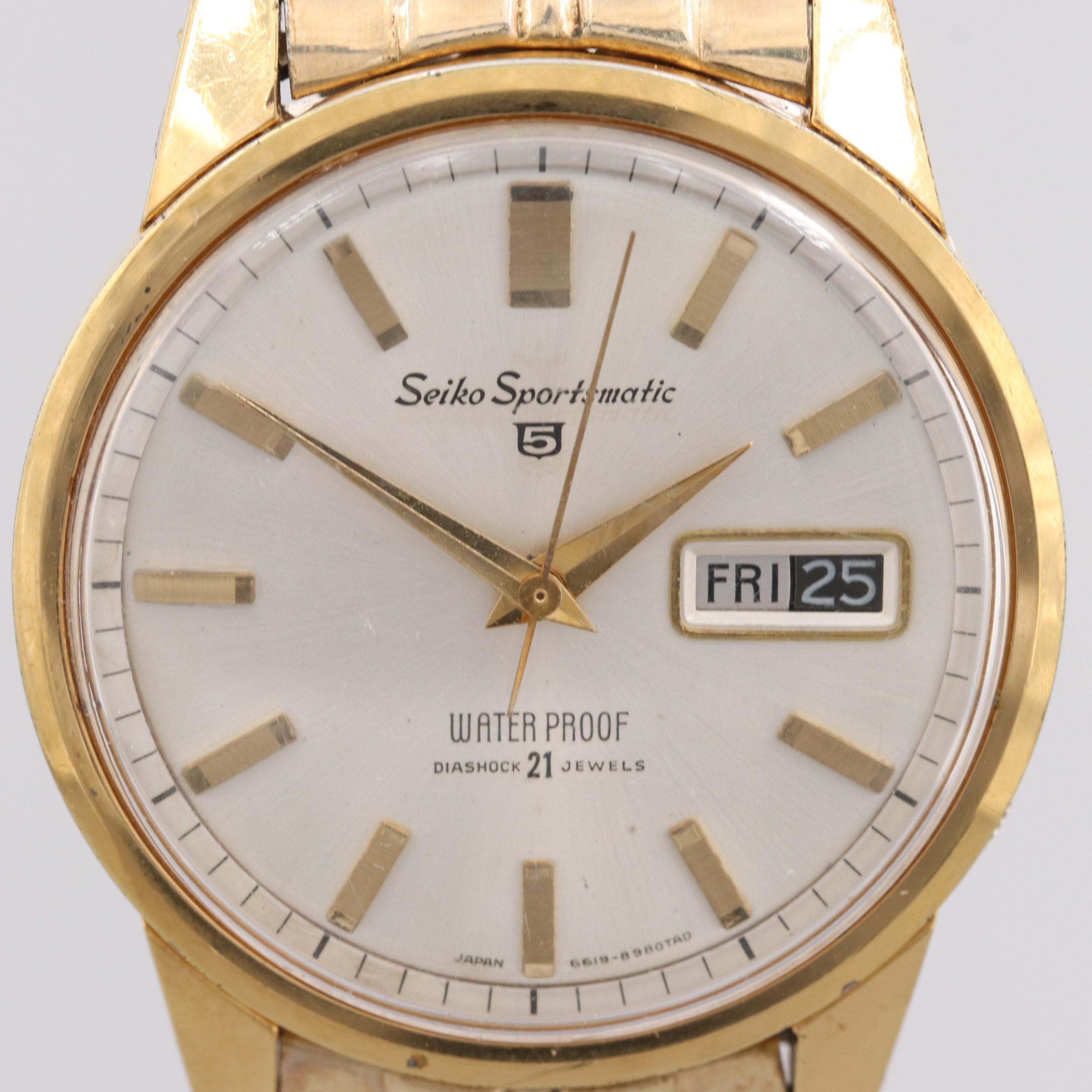 Vintage Seiko 5 Sportsmatic Automatic Day-Date Watch