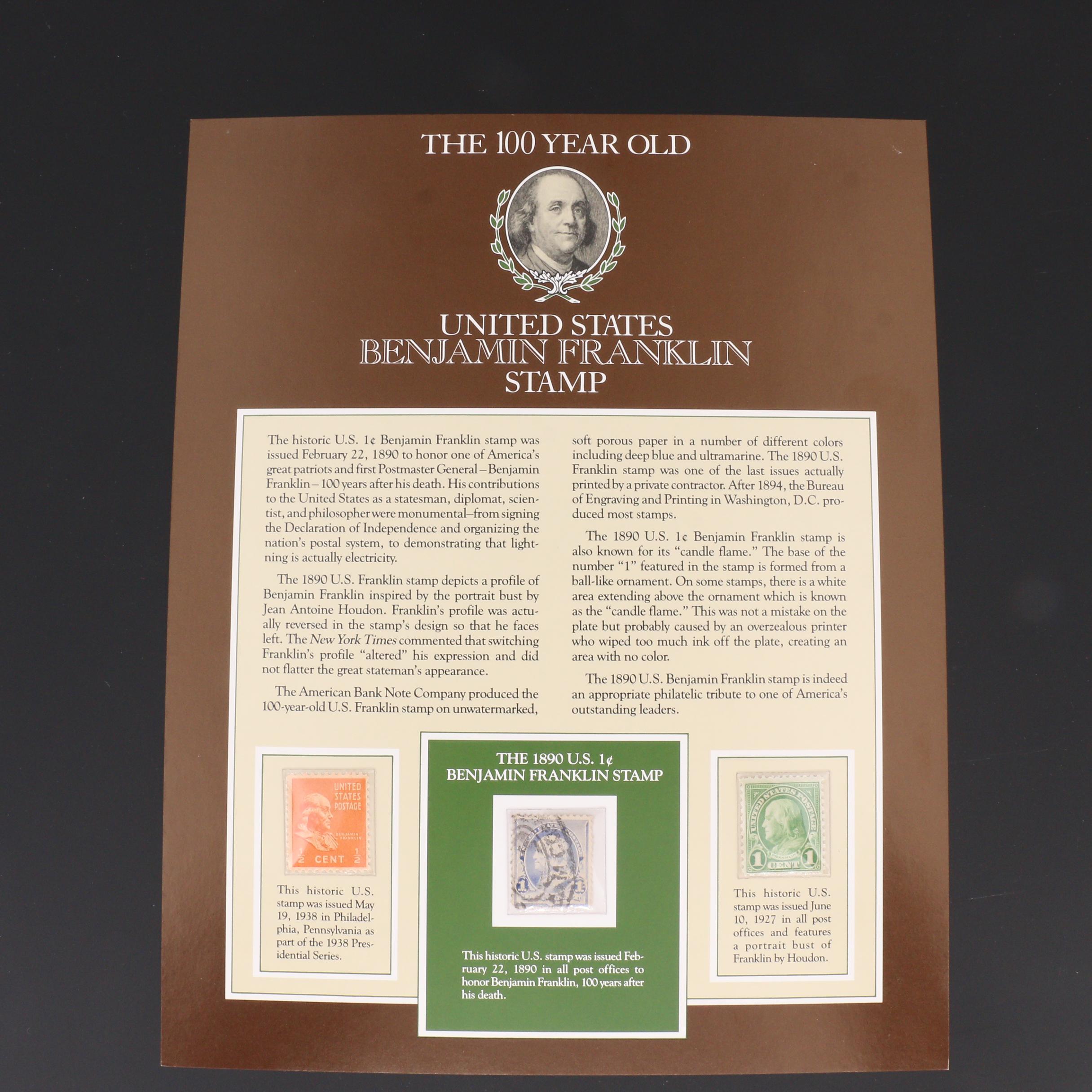 United States Benjamin Franklin Stamp Folio