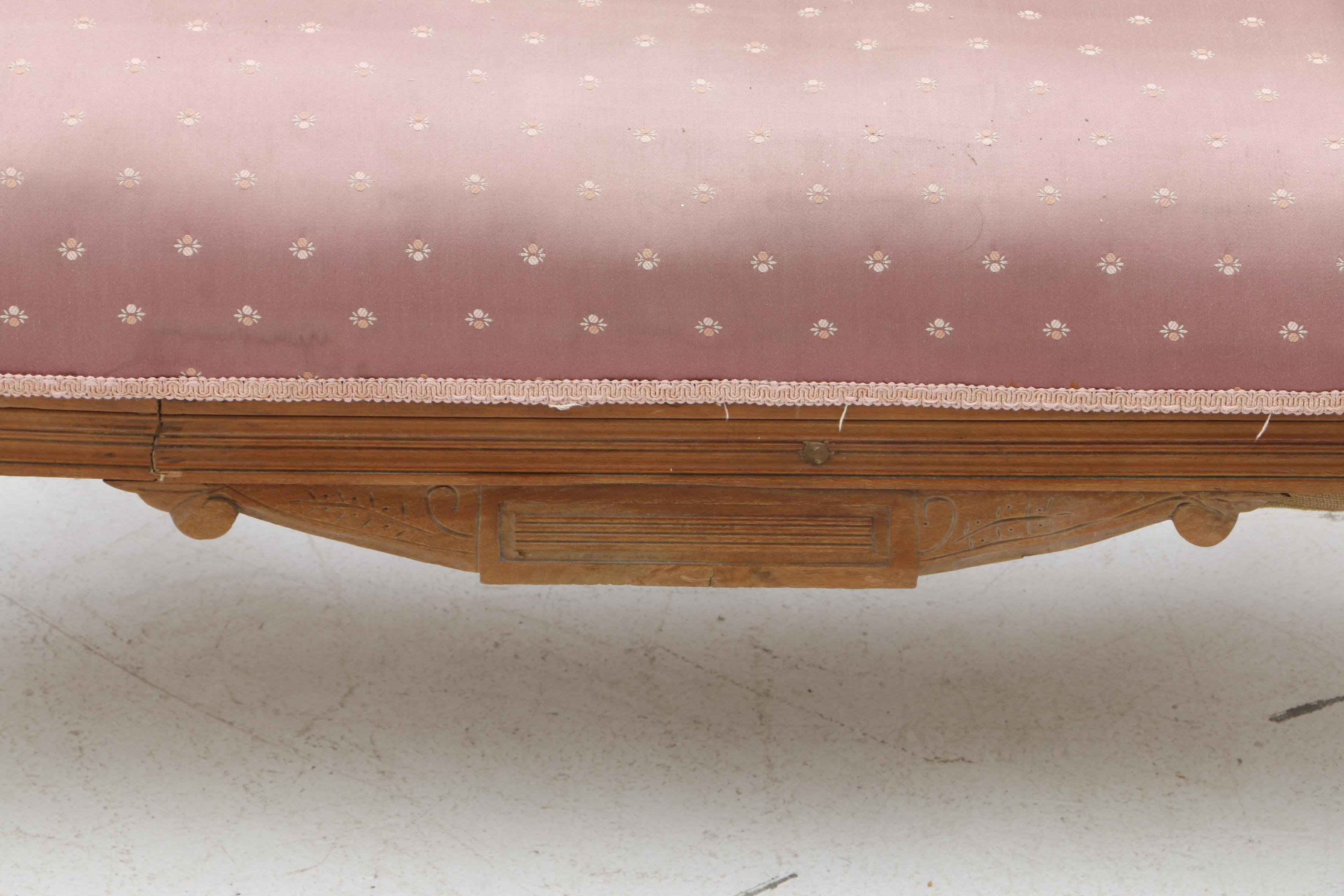 Victorian Carved Walnut Settee and Side Chairs