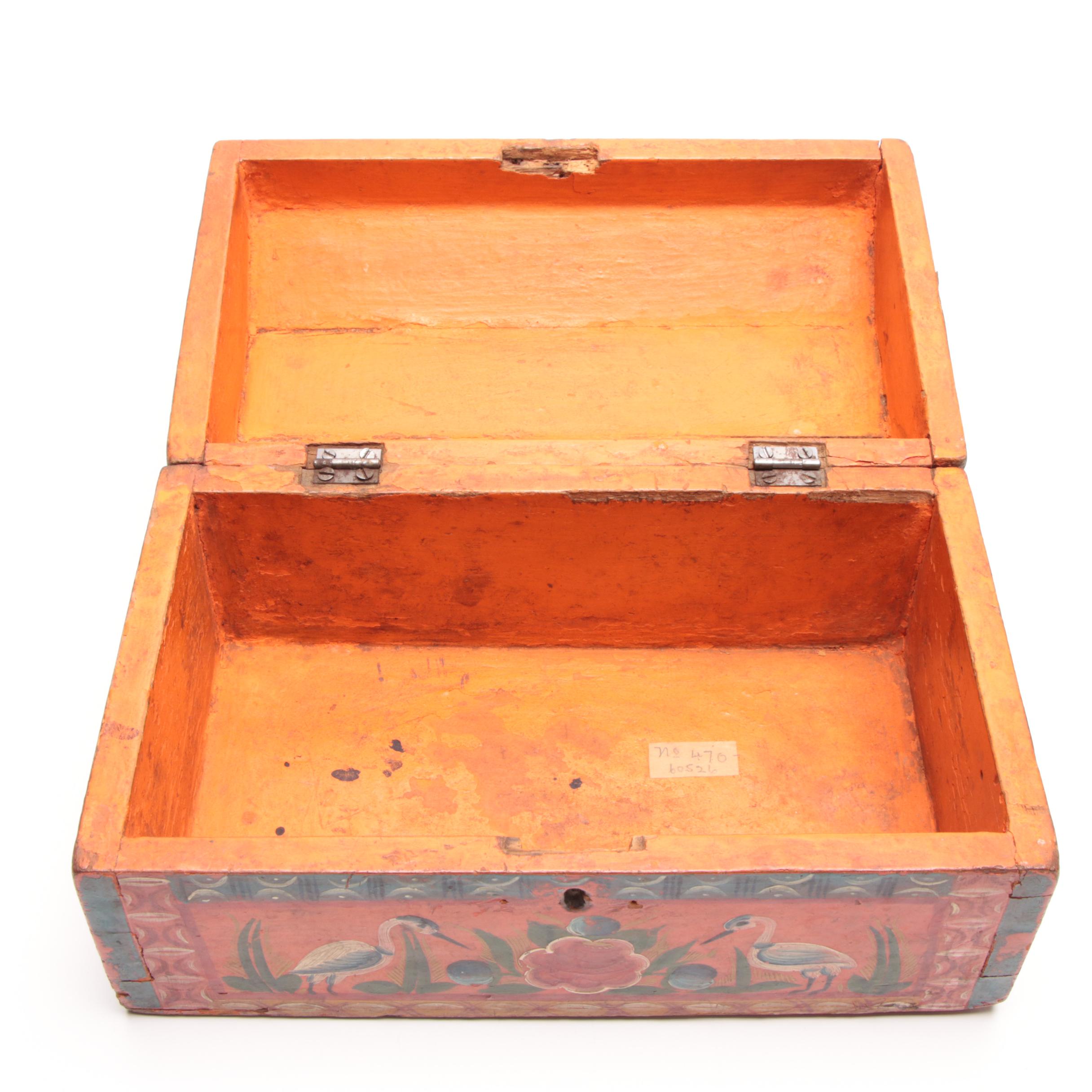 Northern European Style Hand-Painted Small Domed Chest