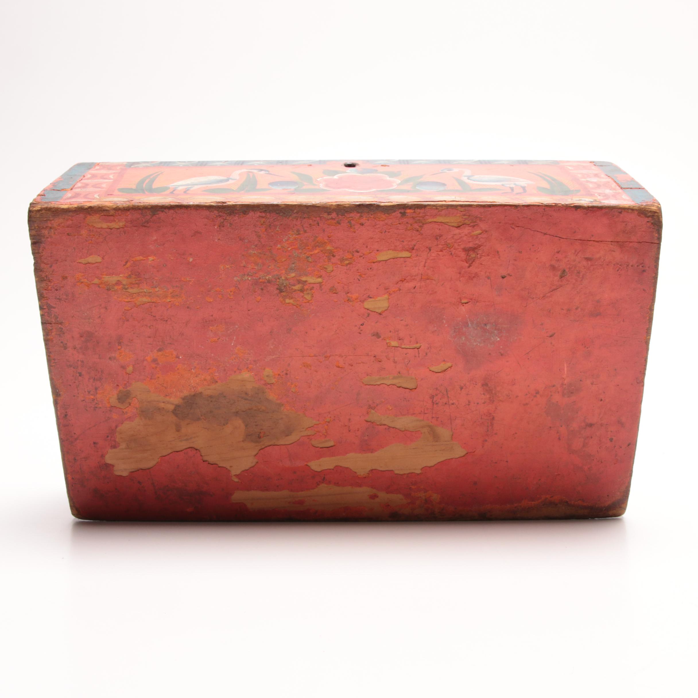 Northern European Style Hand-Painted Small Domed Chest
