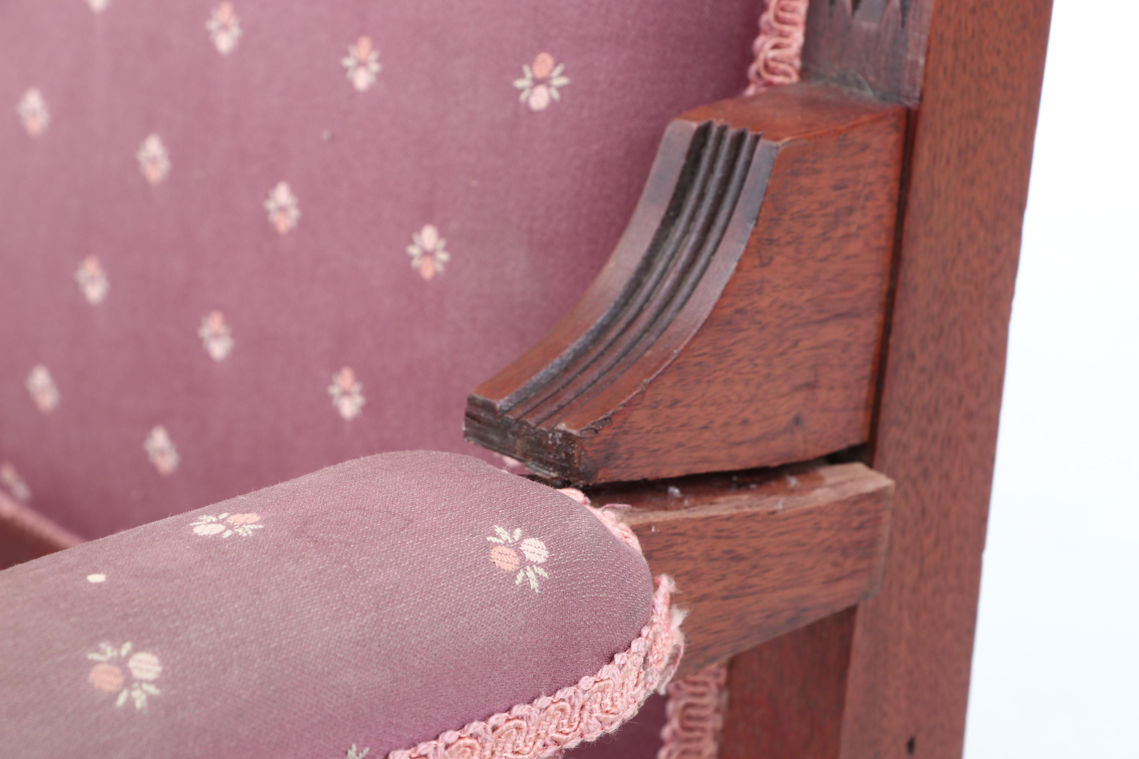 Victorian Settee and Armchair in Walnut