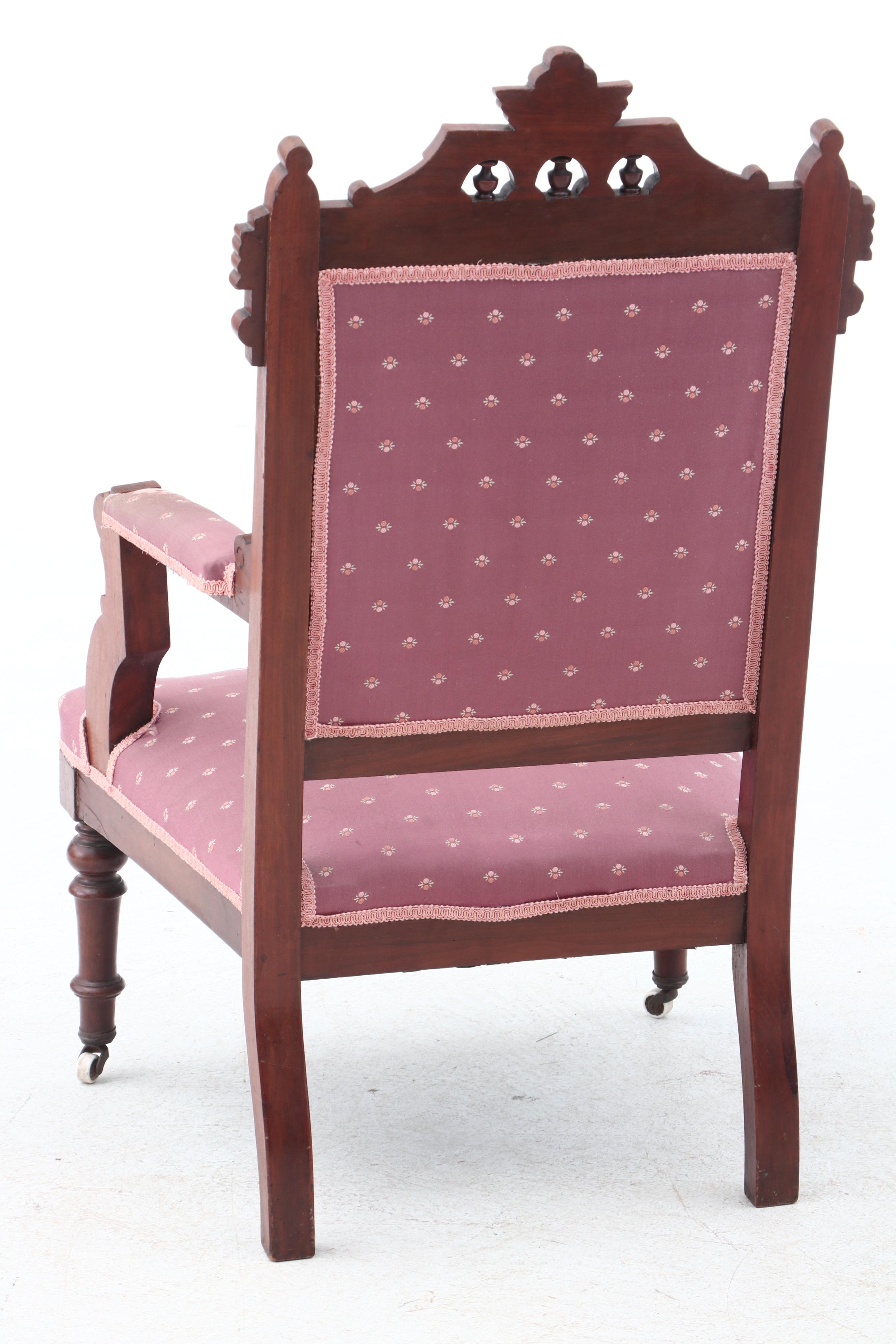 Victorian Settee and Armchair in Walnut