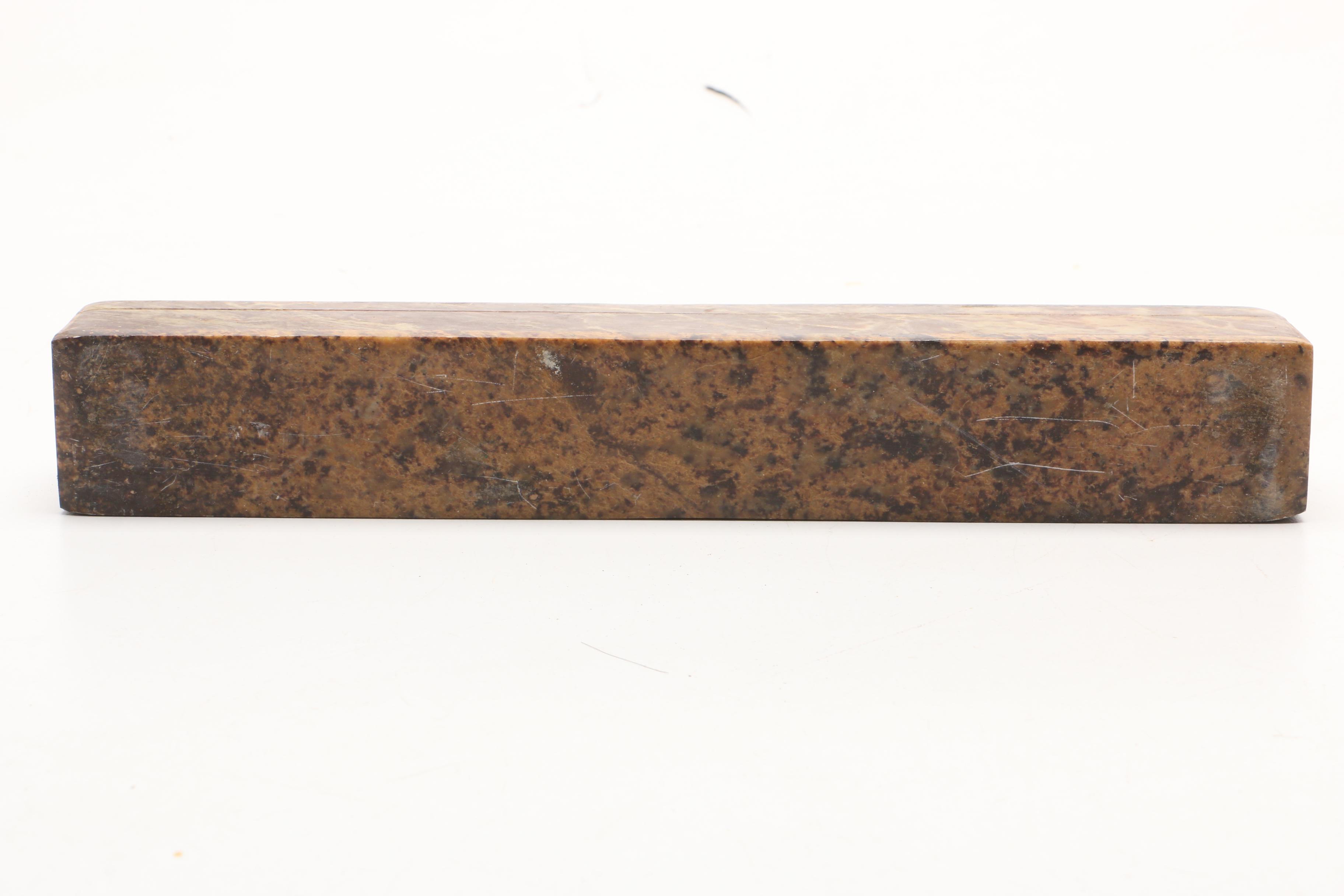 Soapstone Scribe's Hinged Box With Reticulated Lid