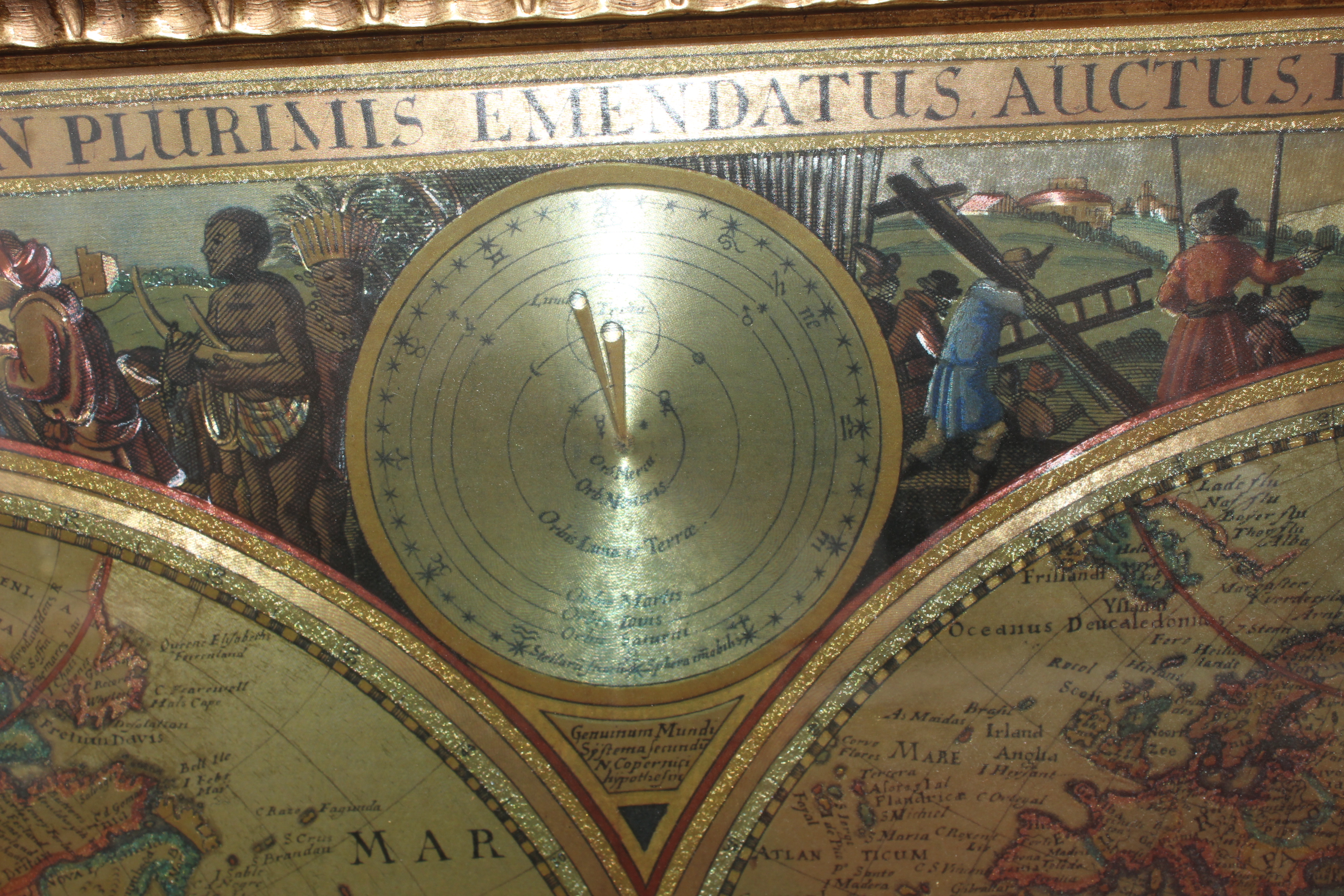 Embellished Giclée After Nicolas Visscher 17th Century World Map