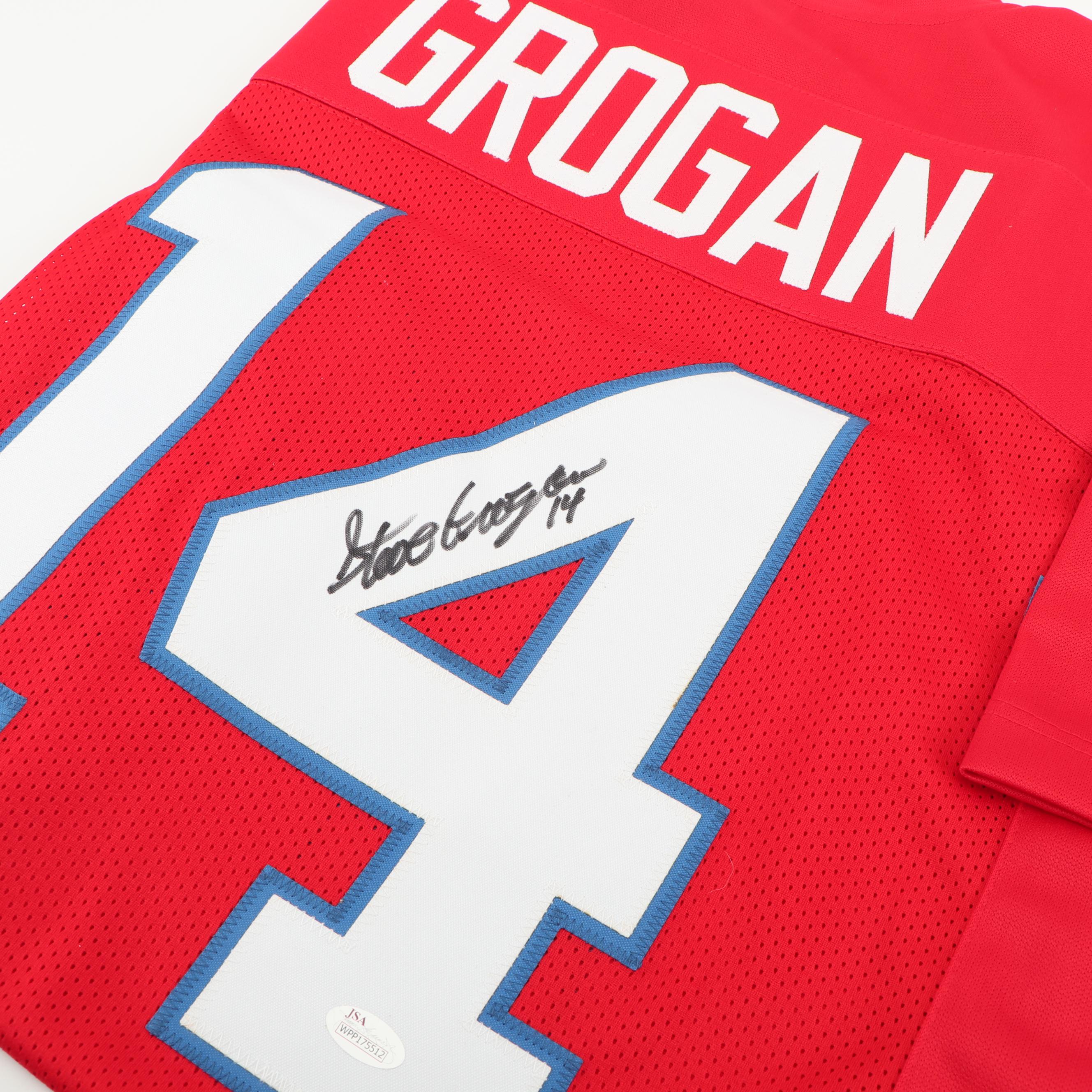 Steve Grogan Autographed New England Patriots Replica Jersey - JSA COA