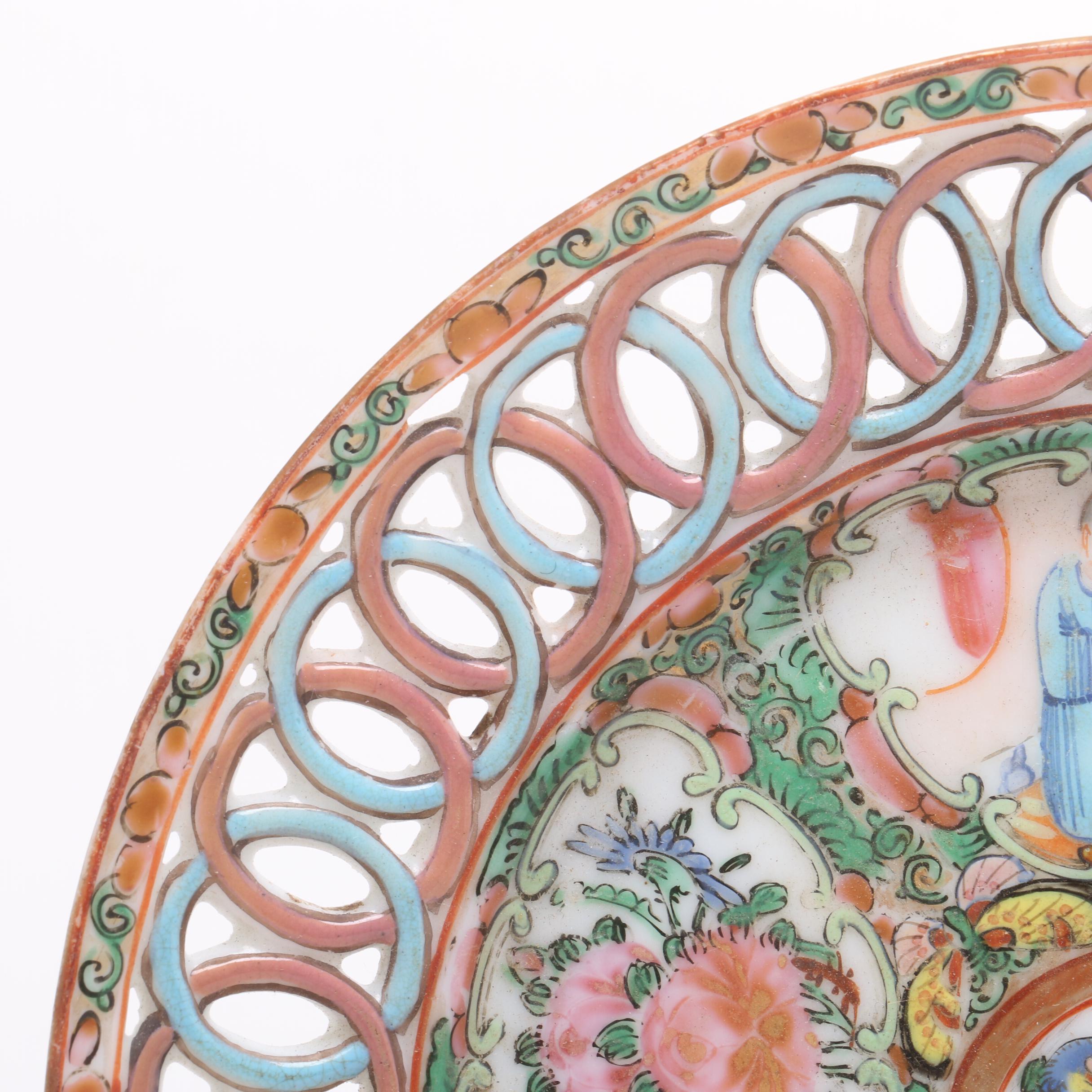Vintage Rose Medallion and Rose Canton Tableware