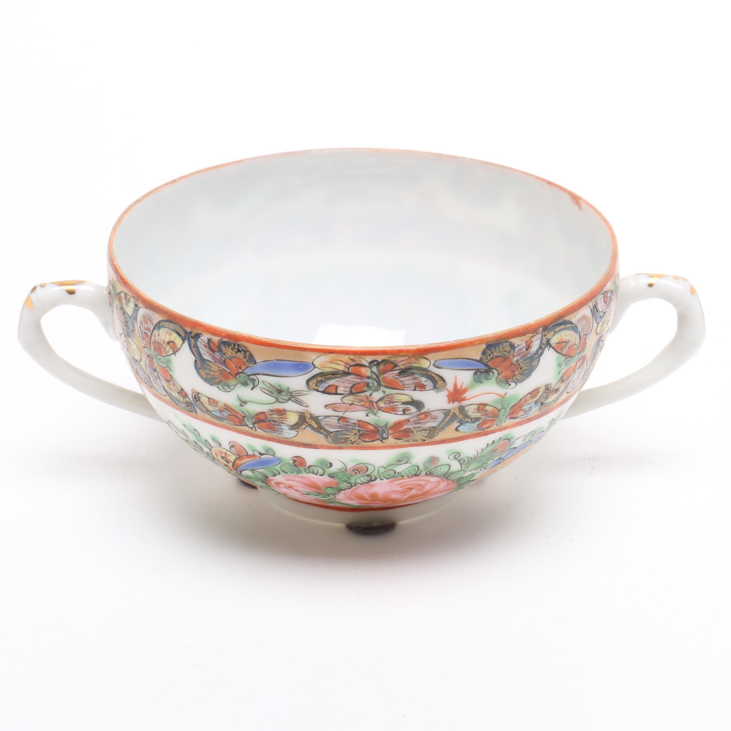 Vintage Rose Medallion and Rose Canton Tableware