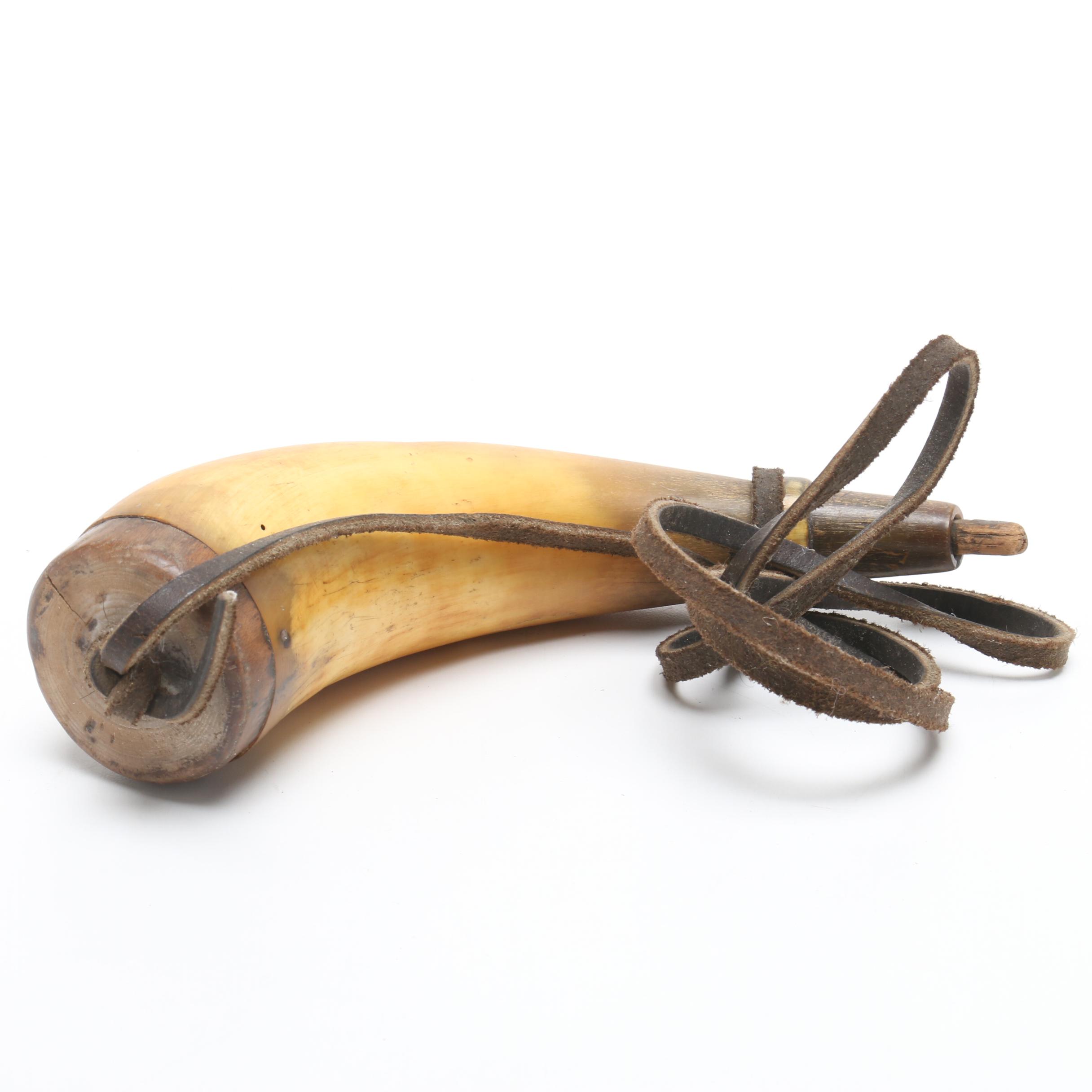 Bovine Powder Horn with Oak Plug