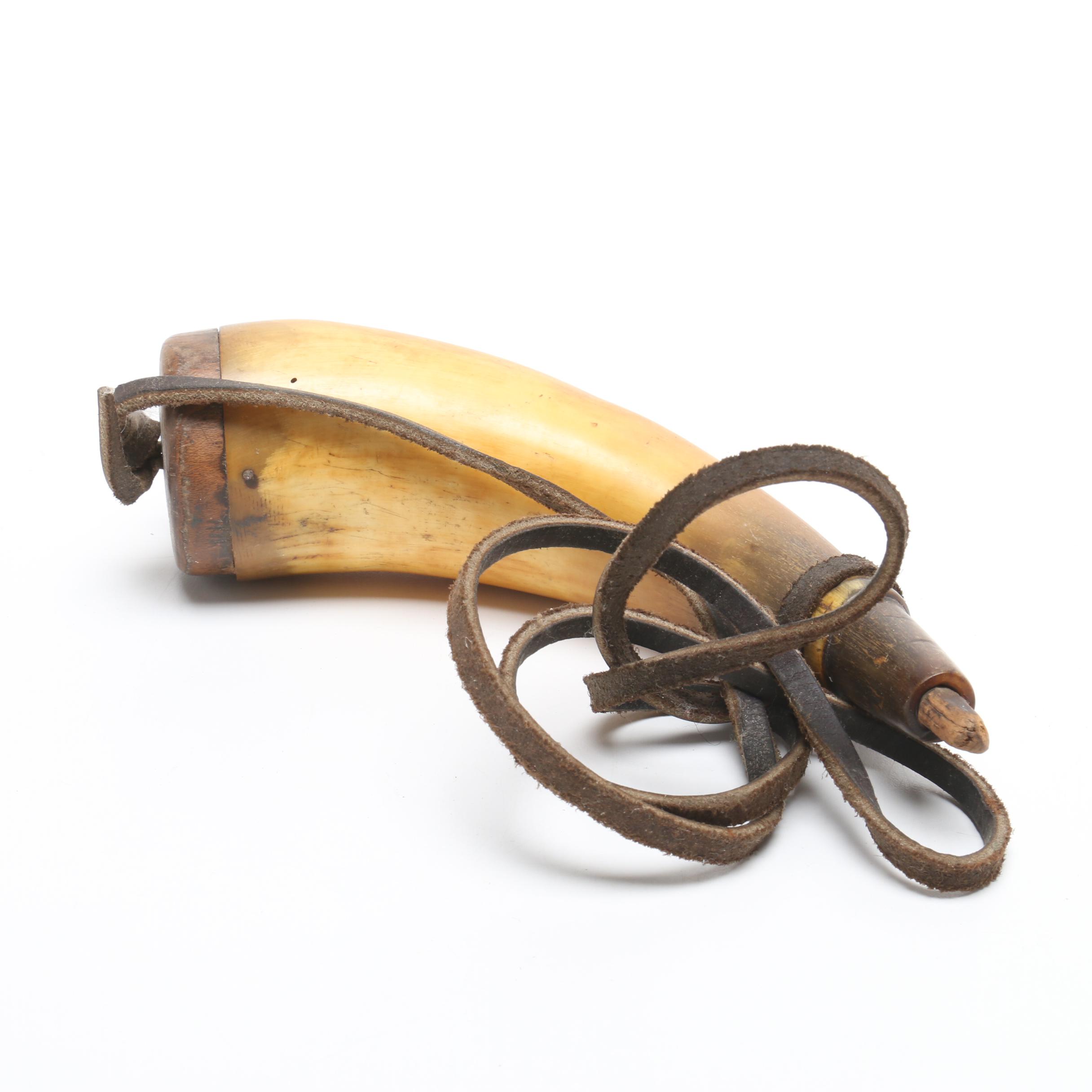 Bovine Powder Horn with Oak Plug