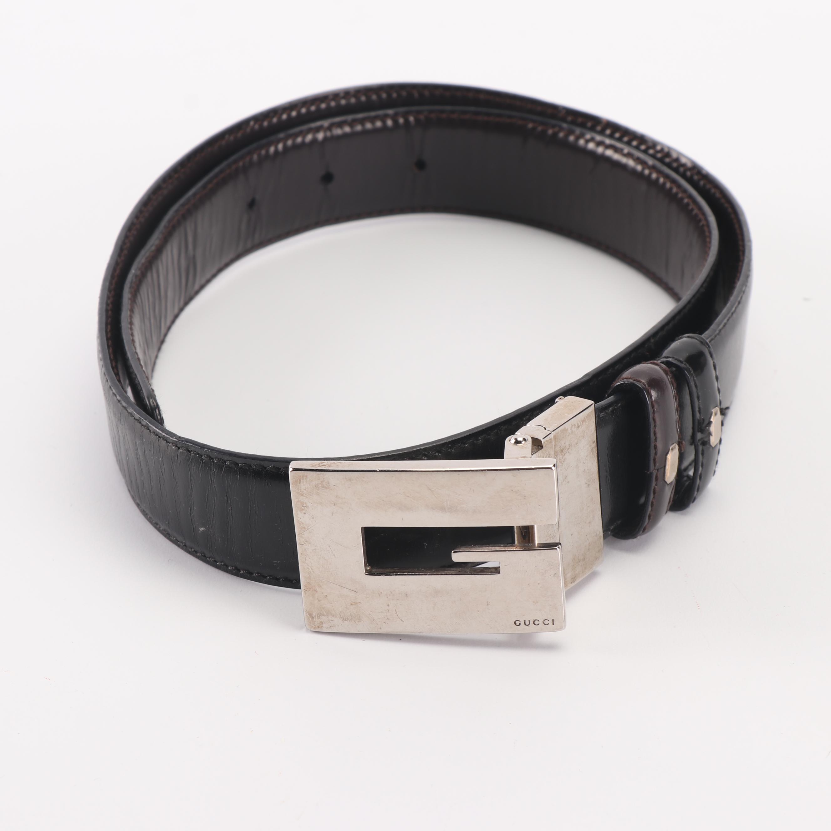 Gucci Black Leather Belt, Made in Italy