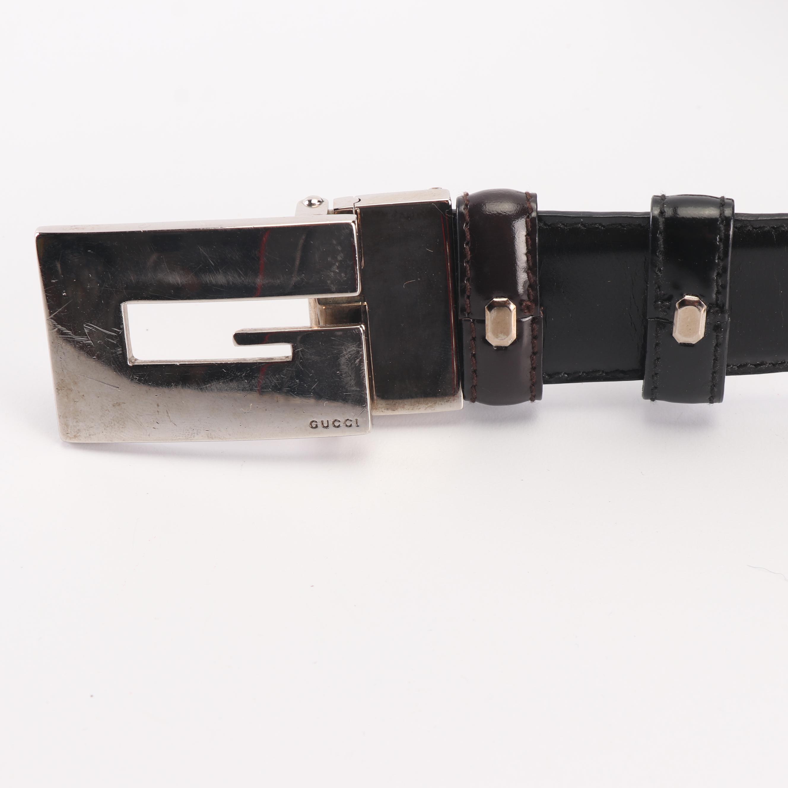 Gucci Black Leather Belt, Made in Italy
