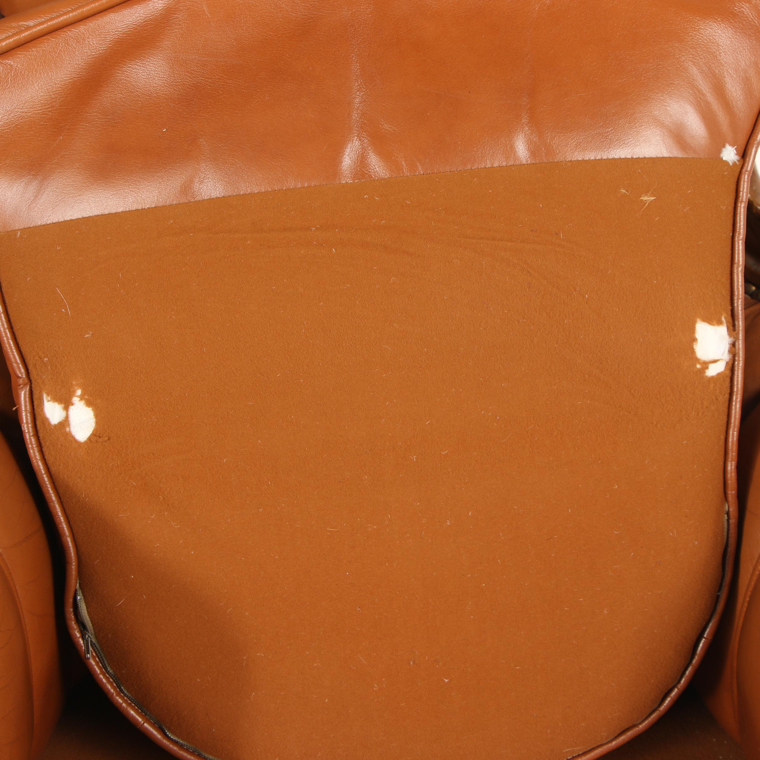Louis XV Style Button-Tufted Faux Leather Upholstered Armchair, Late 20th C.