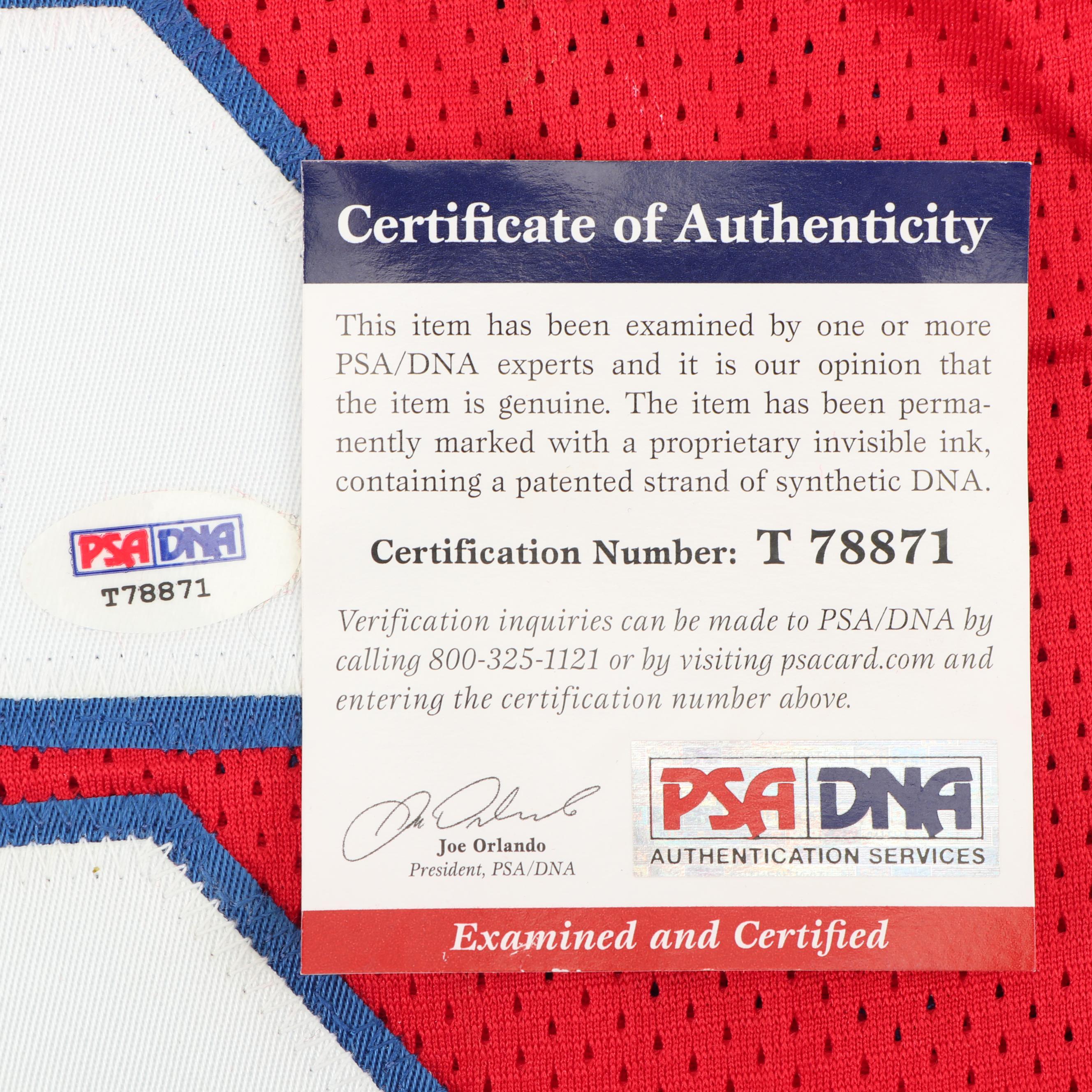 Julius "Dr. J" Erving Autographed Philadelphia 76ers Jersey - PSA/DNA COA