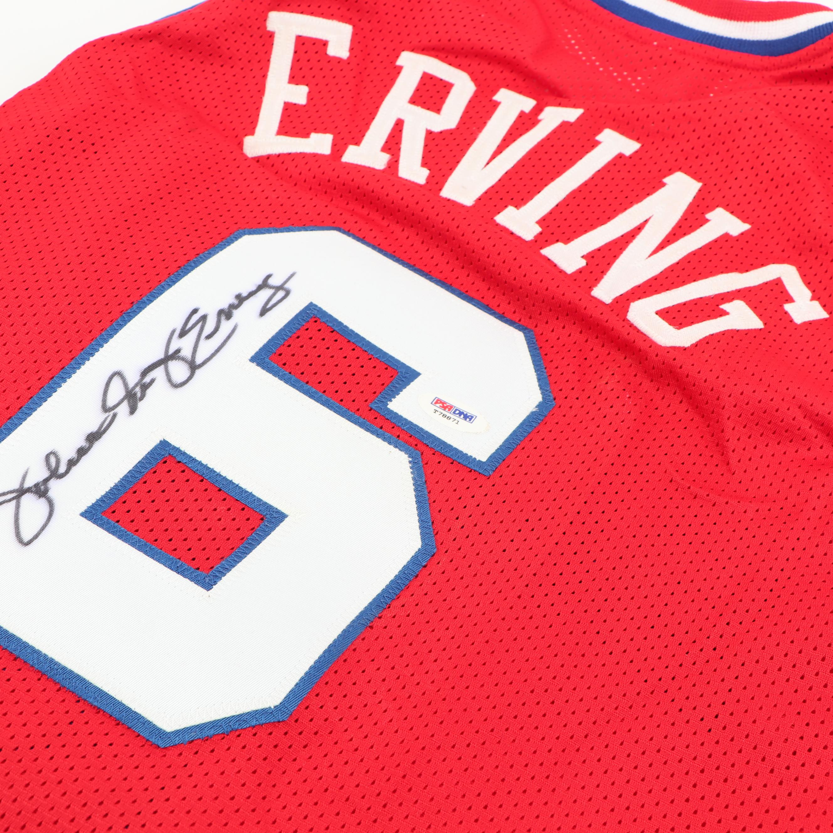 Julius "Dr. J" Erving Autographed Philadelphia 76ers Jersey - PSA/DNA COA