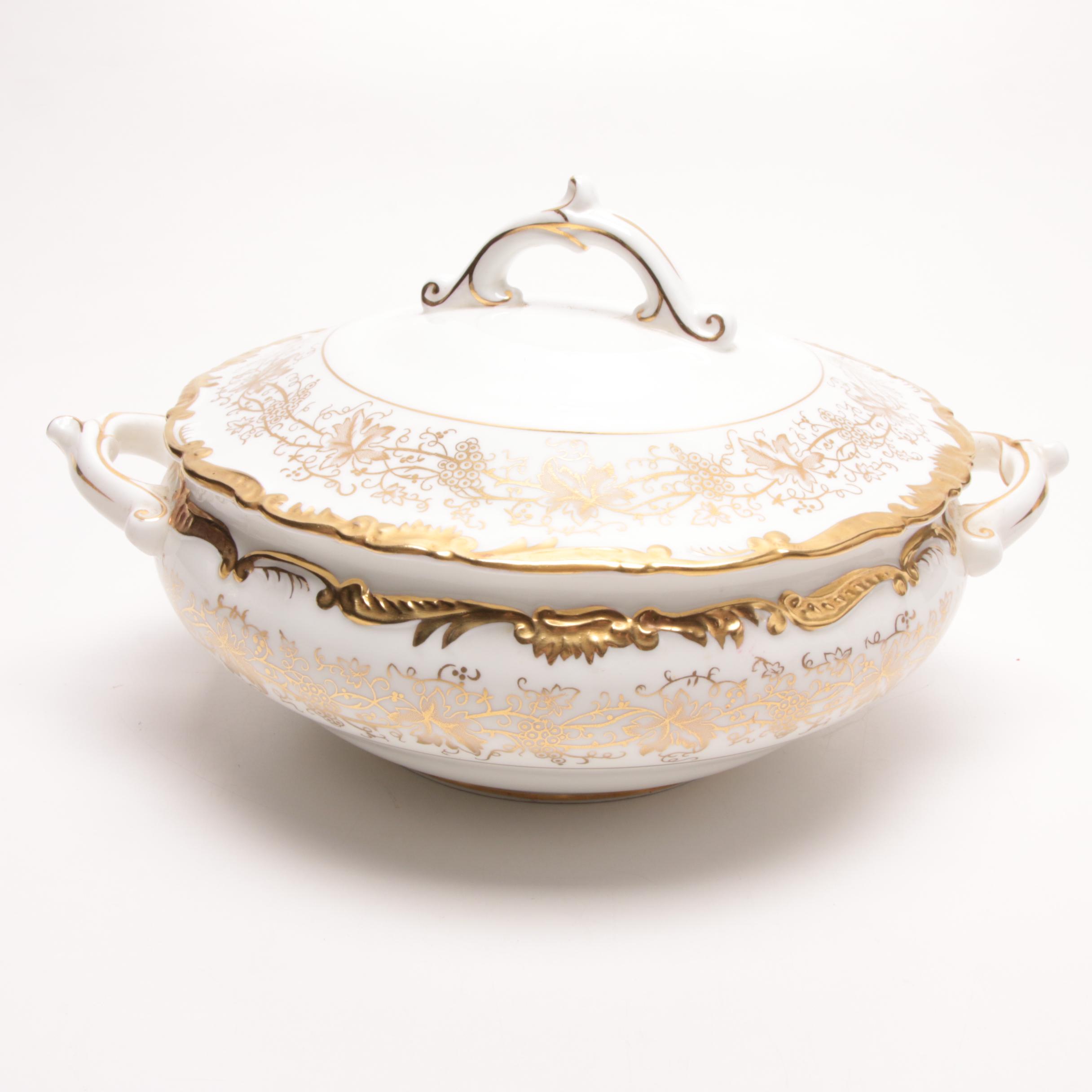 English and German Bone China Serving Vessels