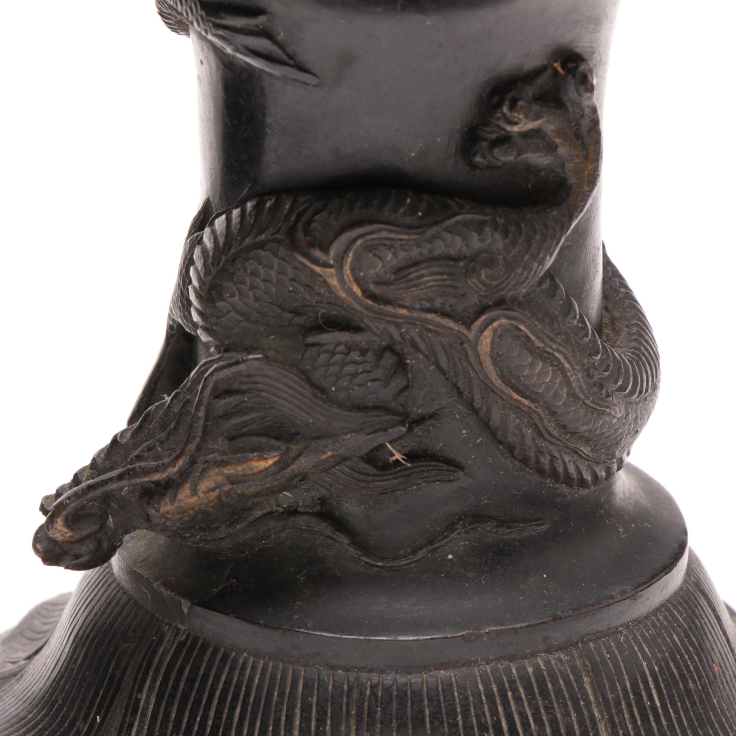 Meiji Period Brass Candle Holder