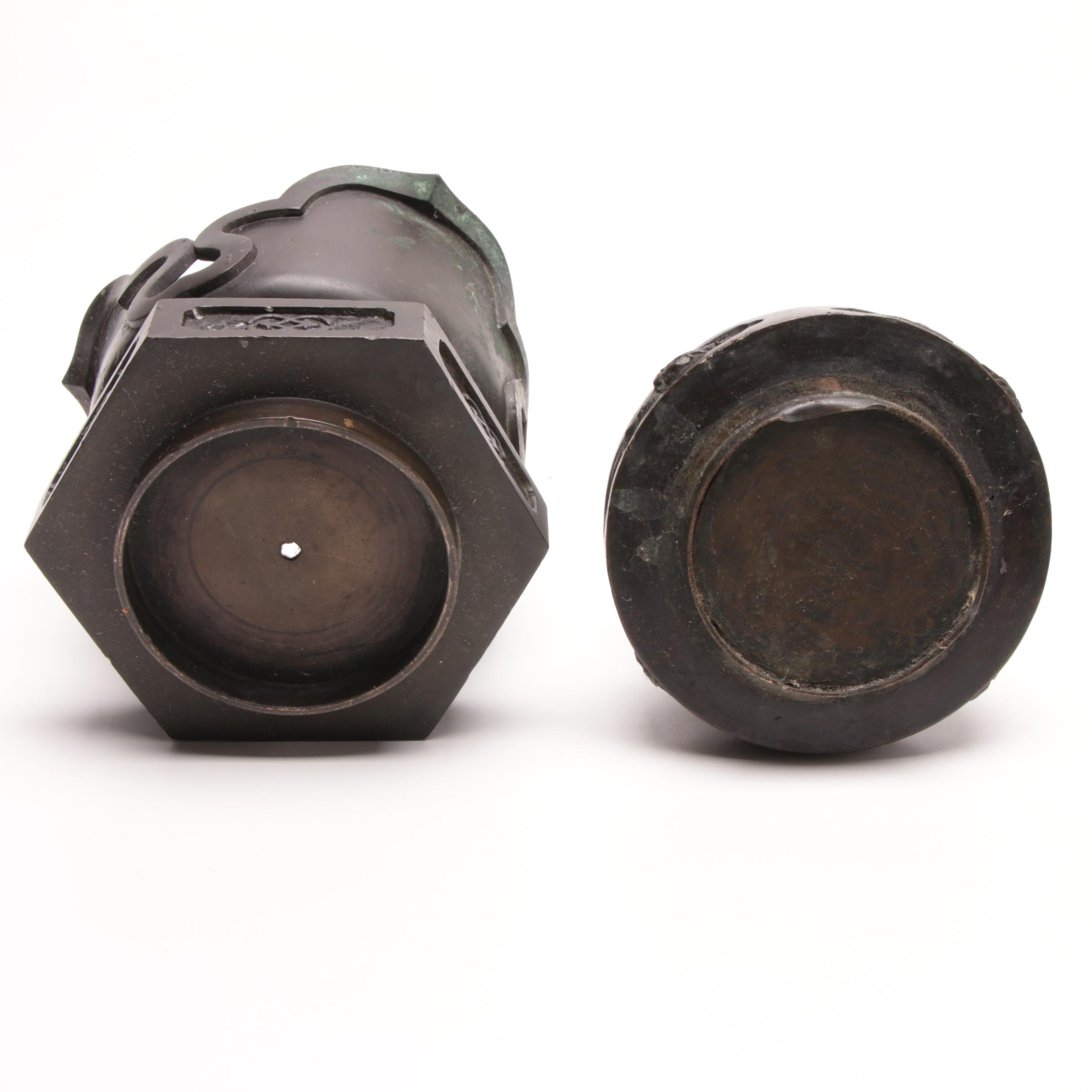 Meiji Period Brass Candle Holder