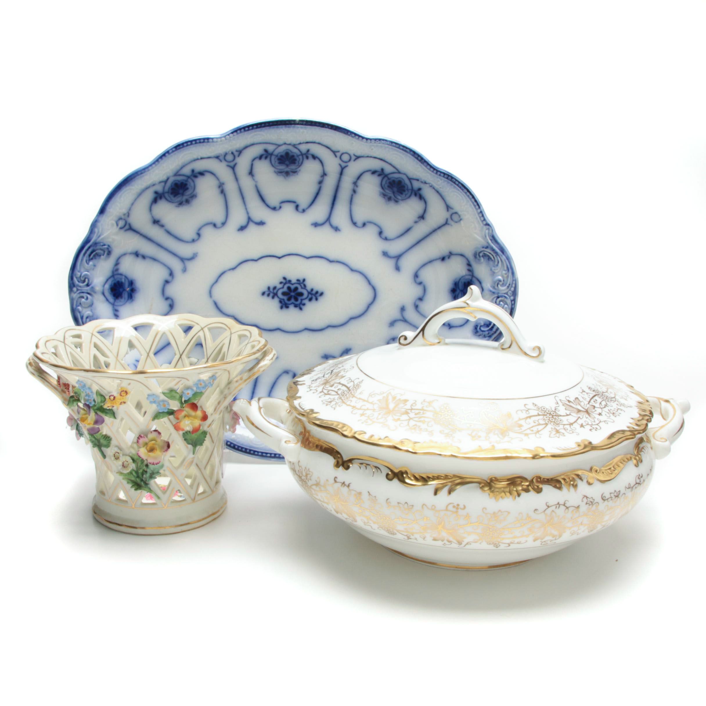 English and German Bone China Serving Vessels