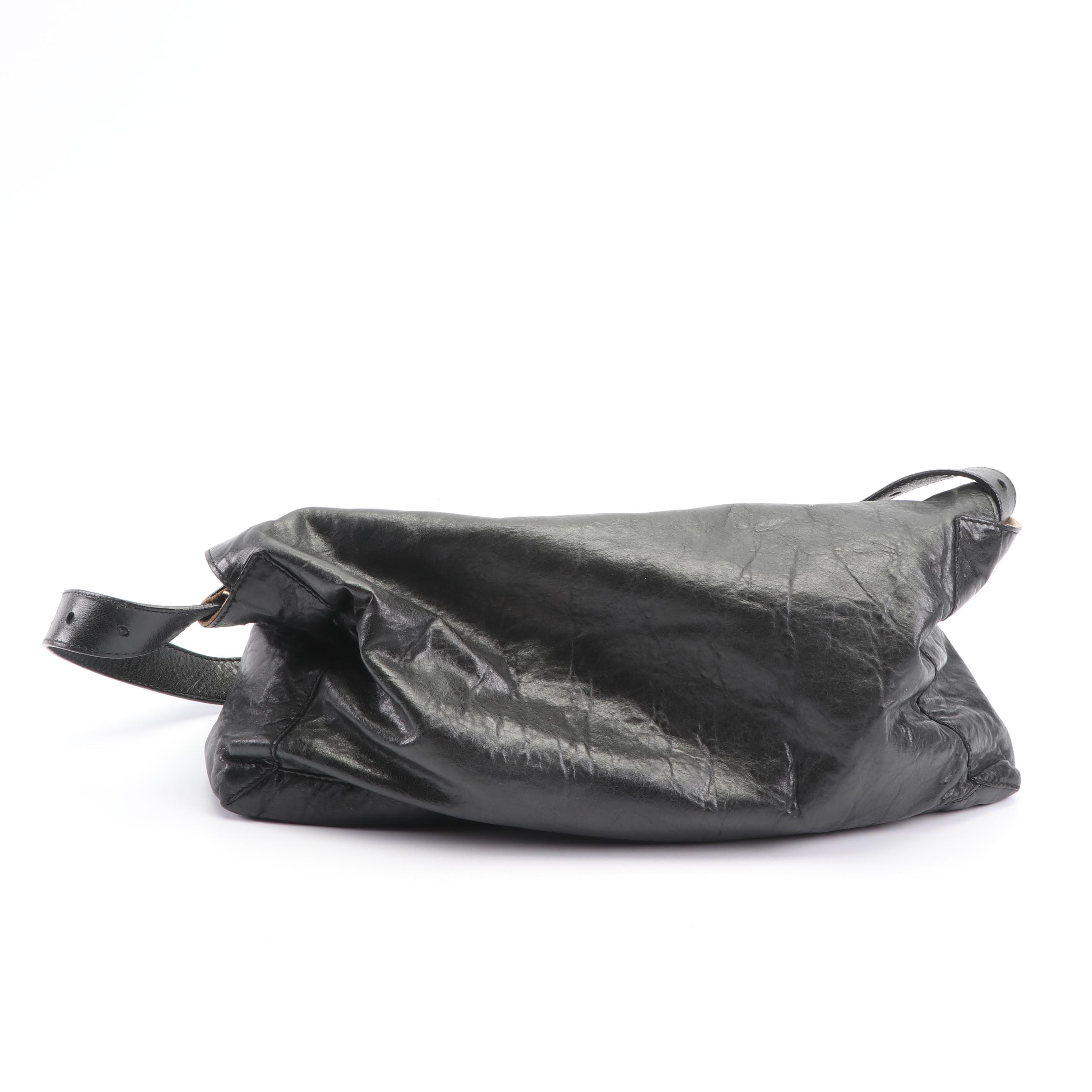 Fendi Black Leather Baguette with Woven Trim, Made in Italy