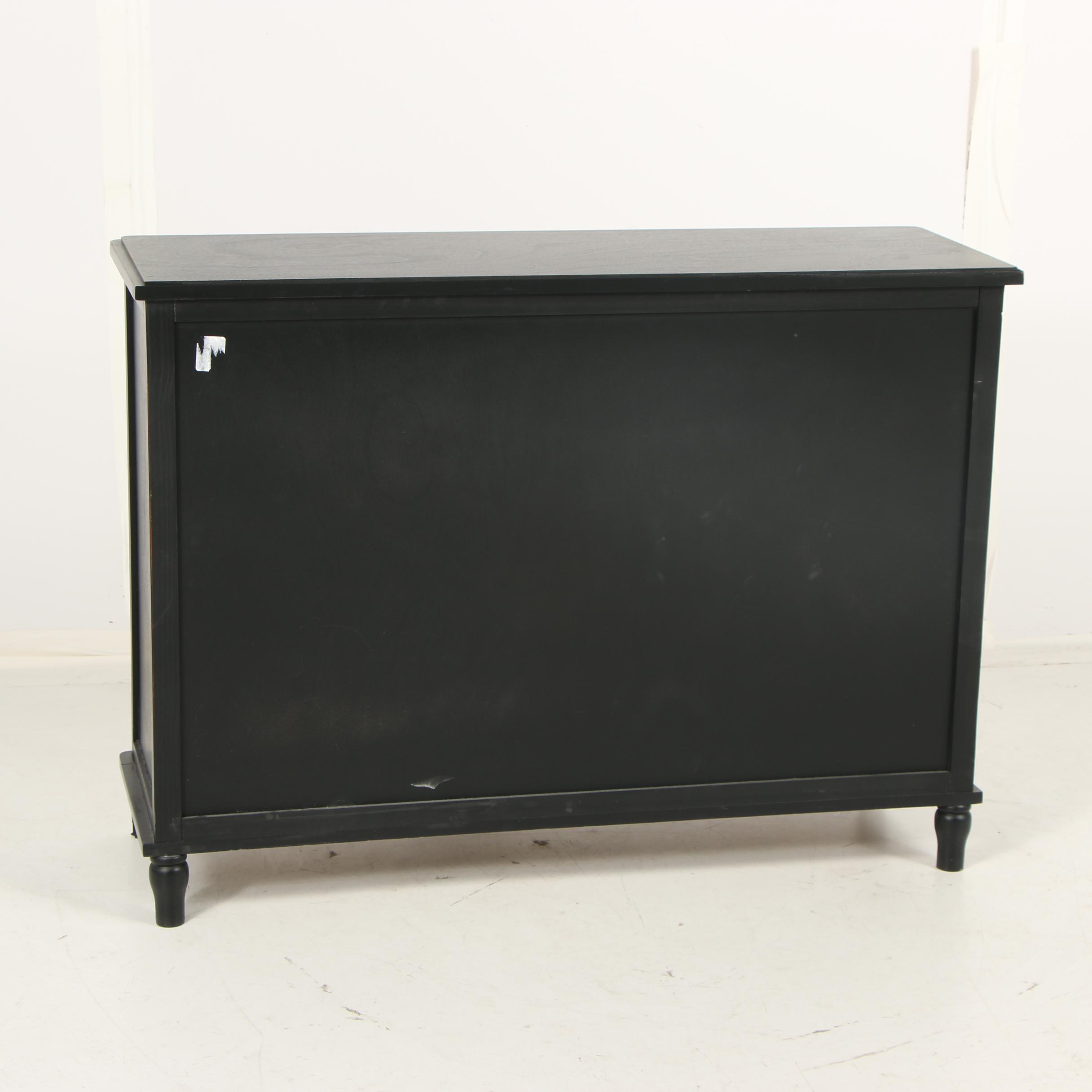 Painted Wooden Chest with Drawers and Wicker Baskets, 21st Century