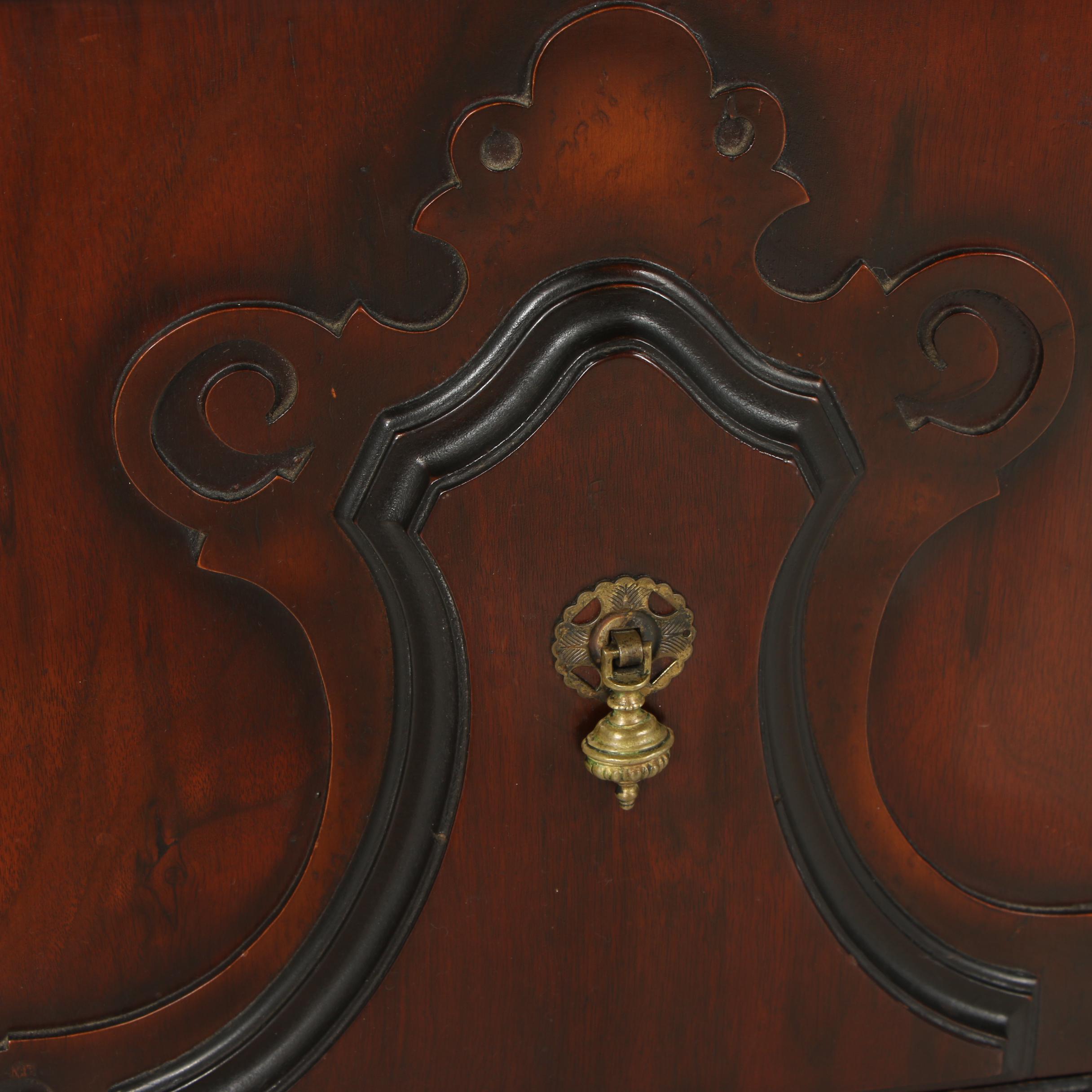 Jacobean Revival Style Mahogany Cabinet, Mid-20th Century