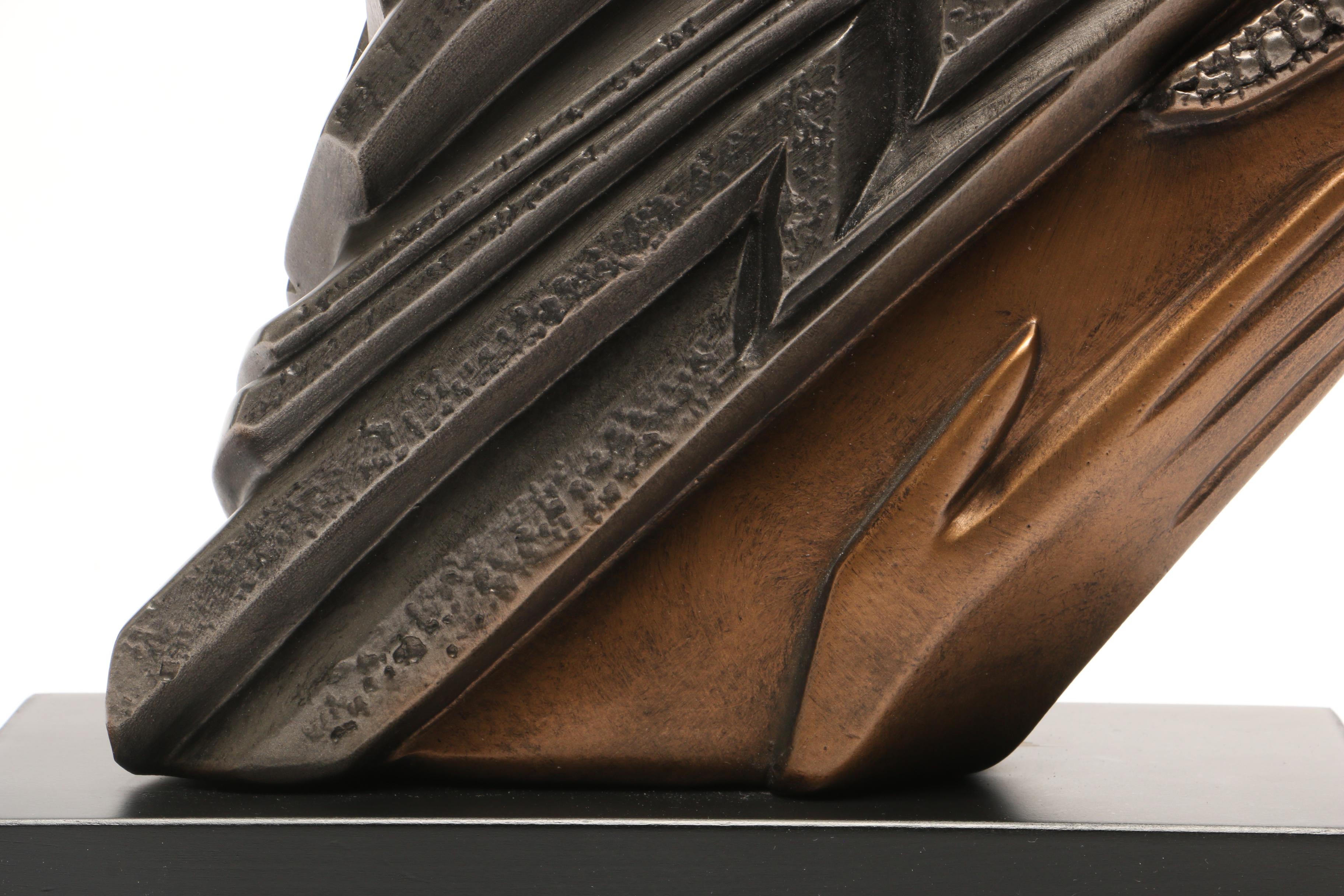 Bronze-Tone Head of Woman by Austin Sculpture