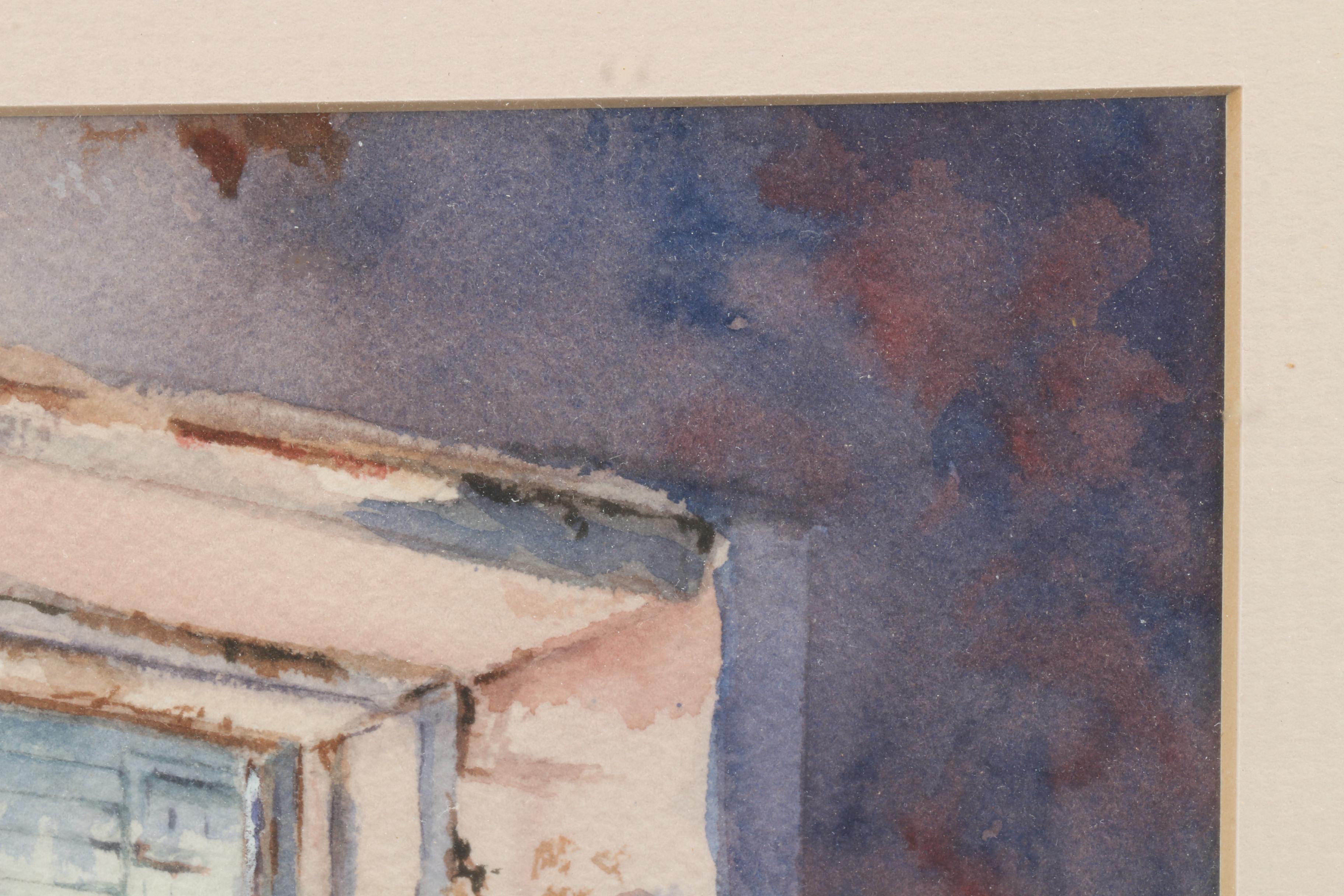 Ruth Durbin 1991 Watercolor Painting "Pig in the Window"