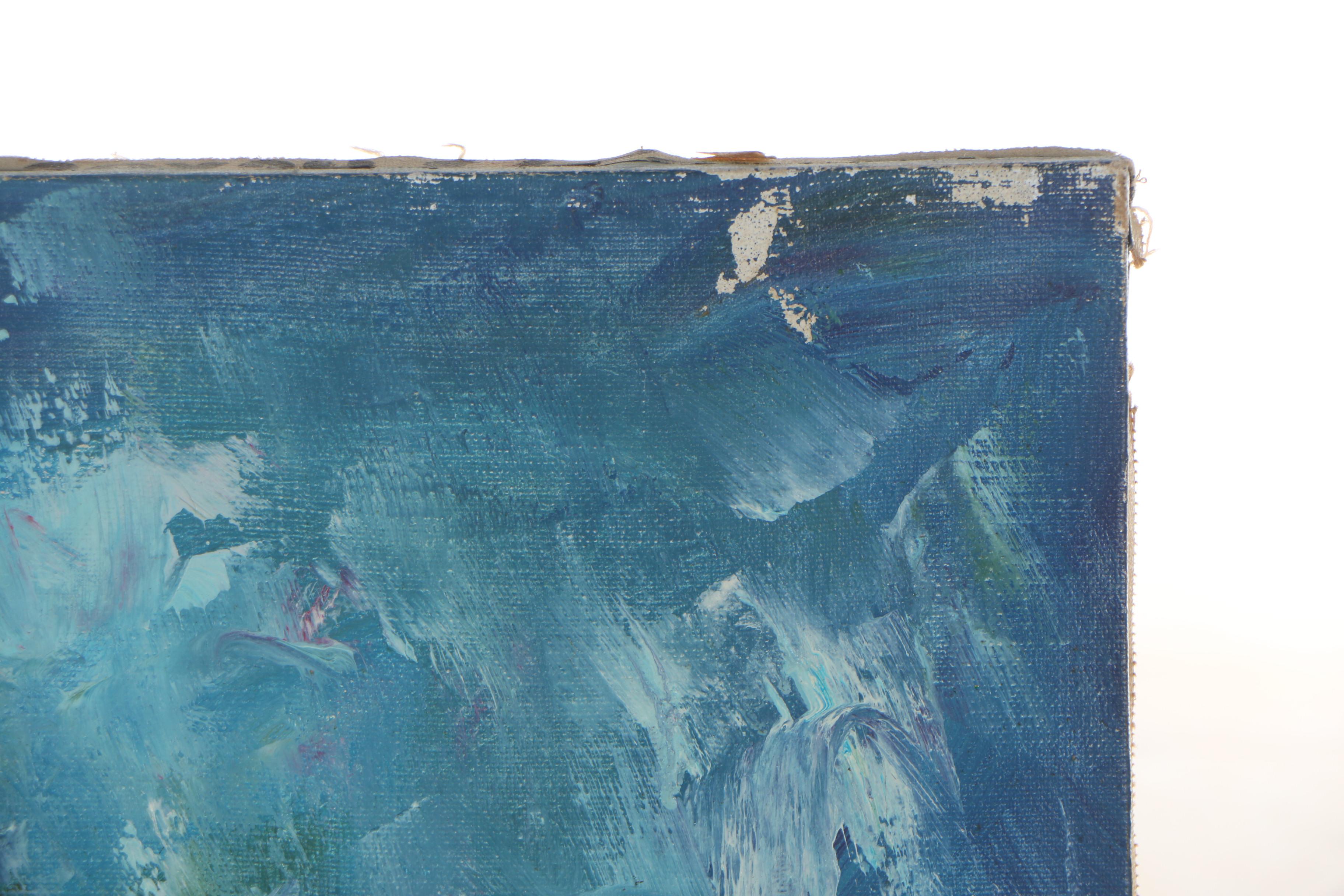 F. Dressen Oil Painting of a Skier, Circa 1970