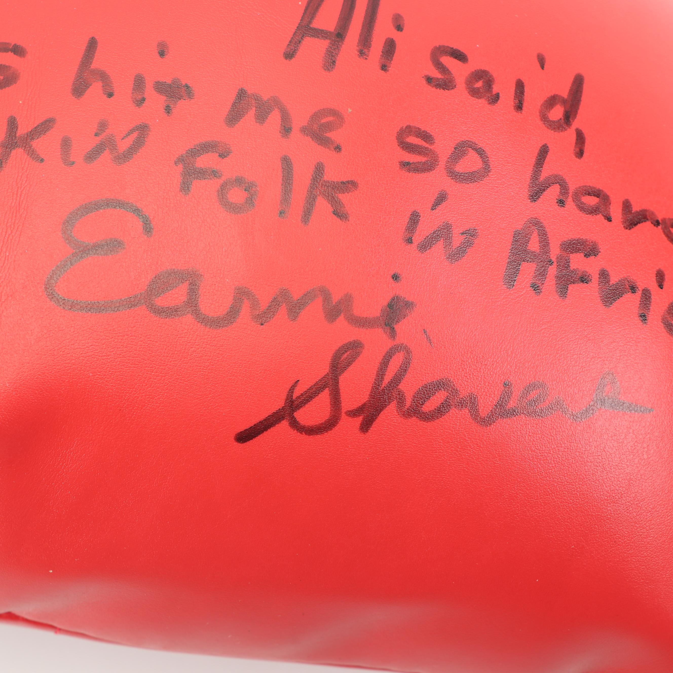 Earnie Shavers Autographed Boxing Glove with Muhammad Ali Quote - PSA/DNA COA